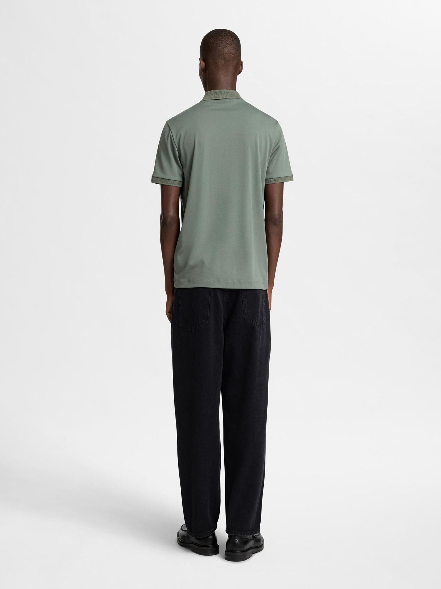 Selected Homme Fave Short Sleeve Polo - Agave Green