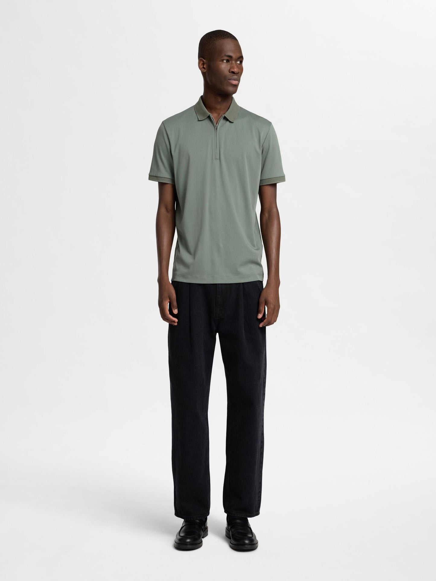Selected Homme Fave Short Sleeve Polo - Agave Green
