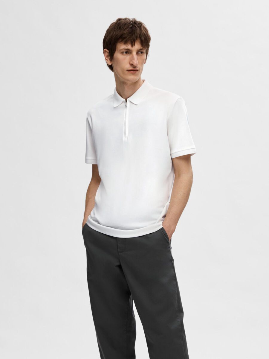 Selected Homme Fave Short Sleeve Polo - Cloud Dancer
