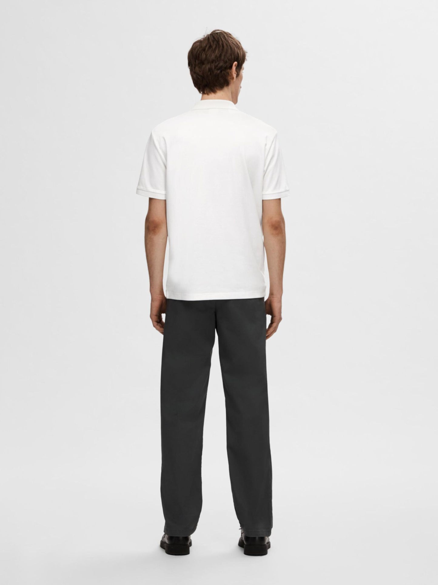 Selected Homme Fave Short Sleeve Polo - Cloud Dancer