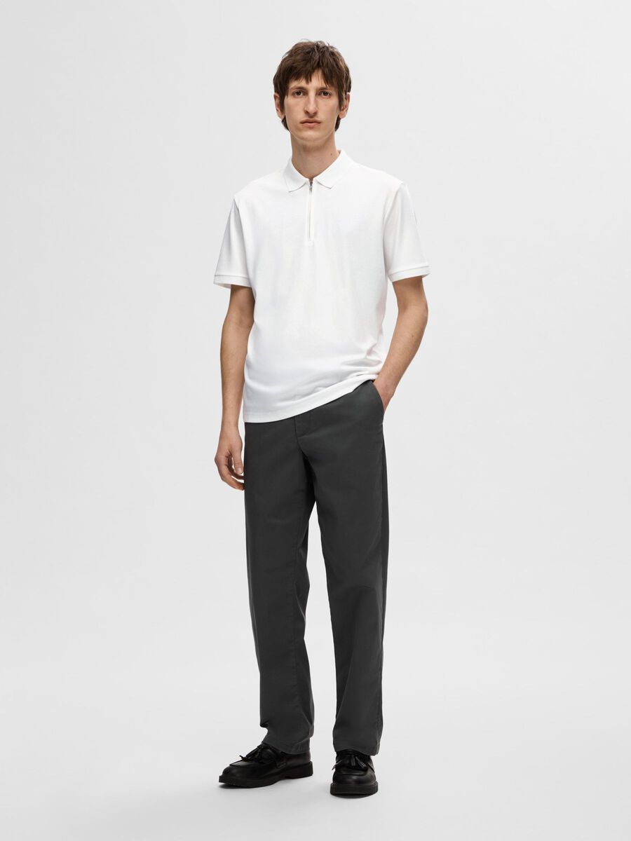 Selected Homme Fave Short Sleeve Polo - Cloud Dancer