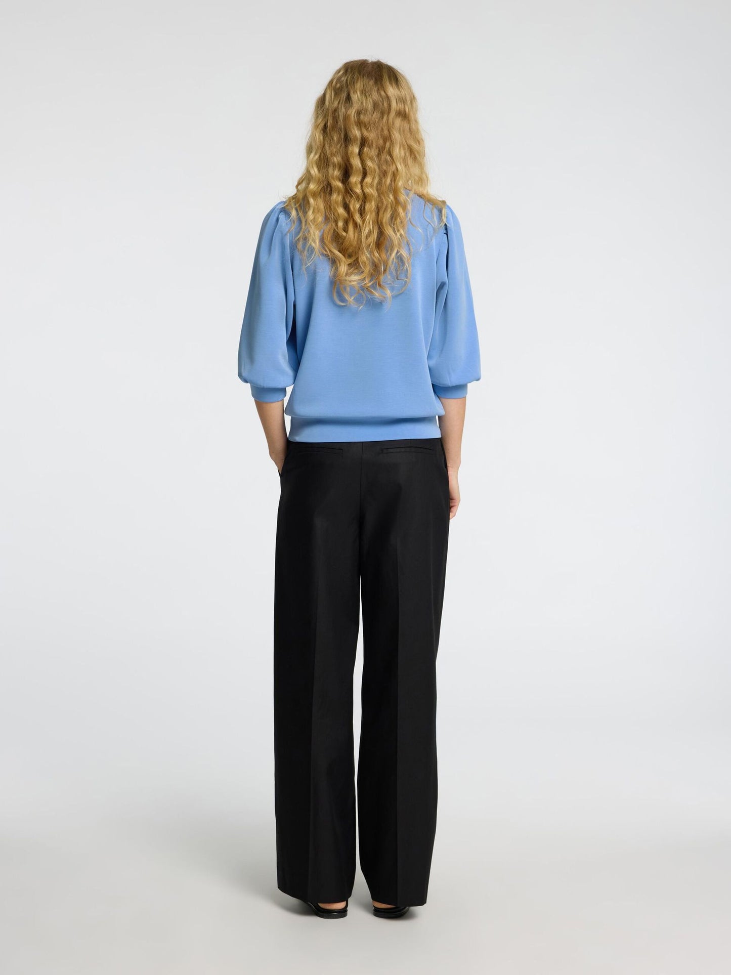 Selected Femme Puff Sleeve Sweatshirt - Cornflower Blue