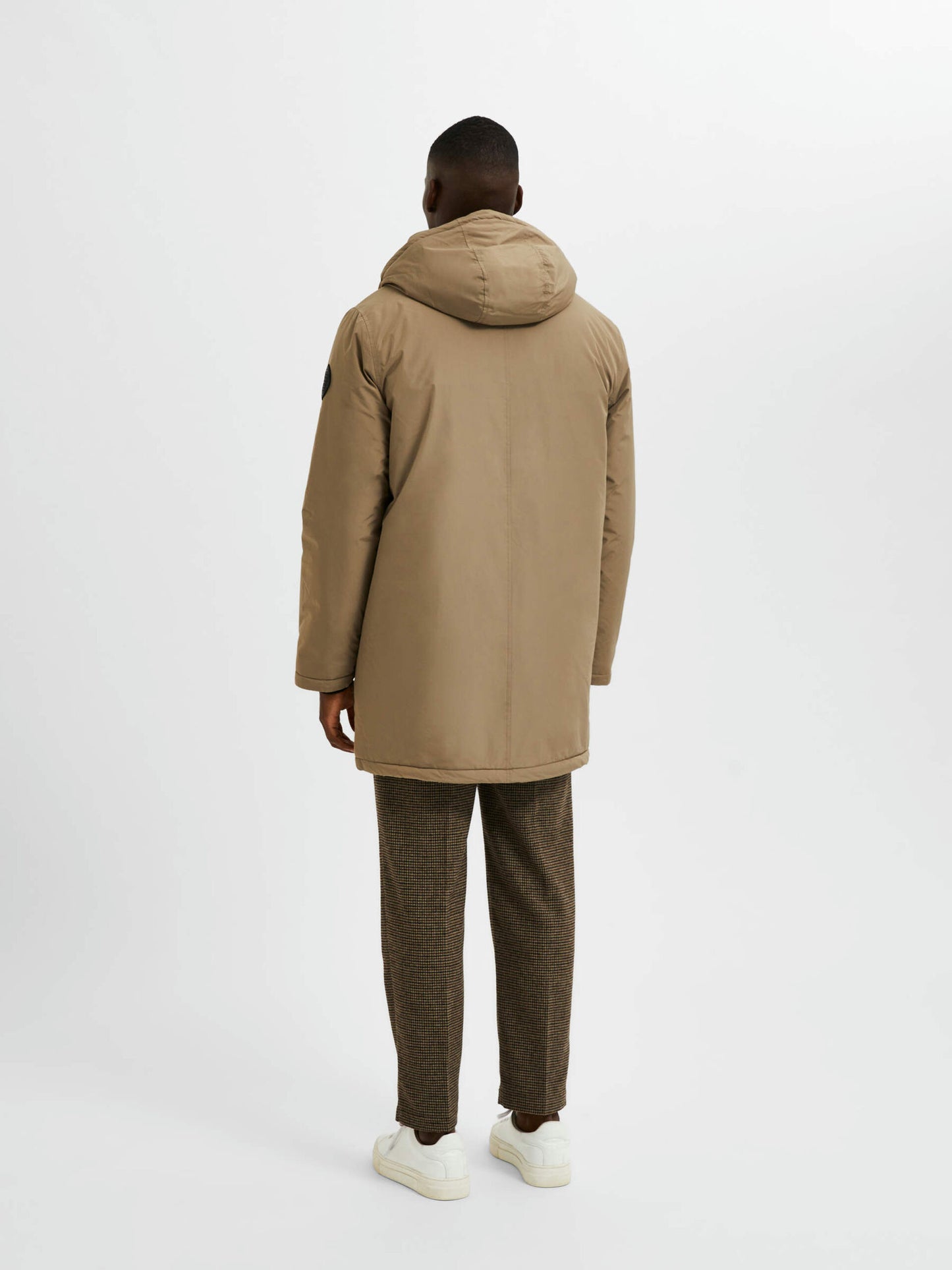 Selected Homme Padded Parka Coat - Brindle