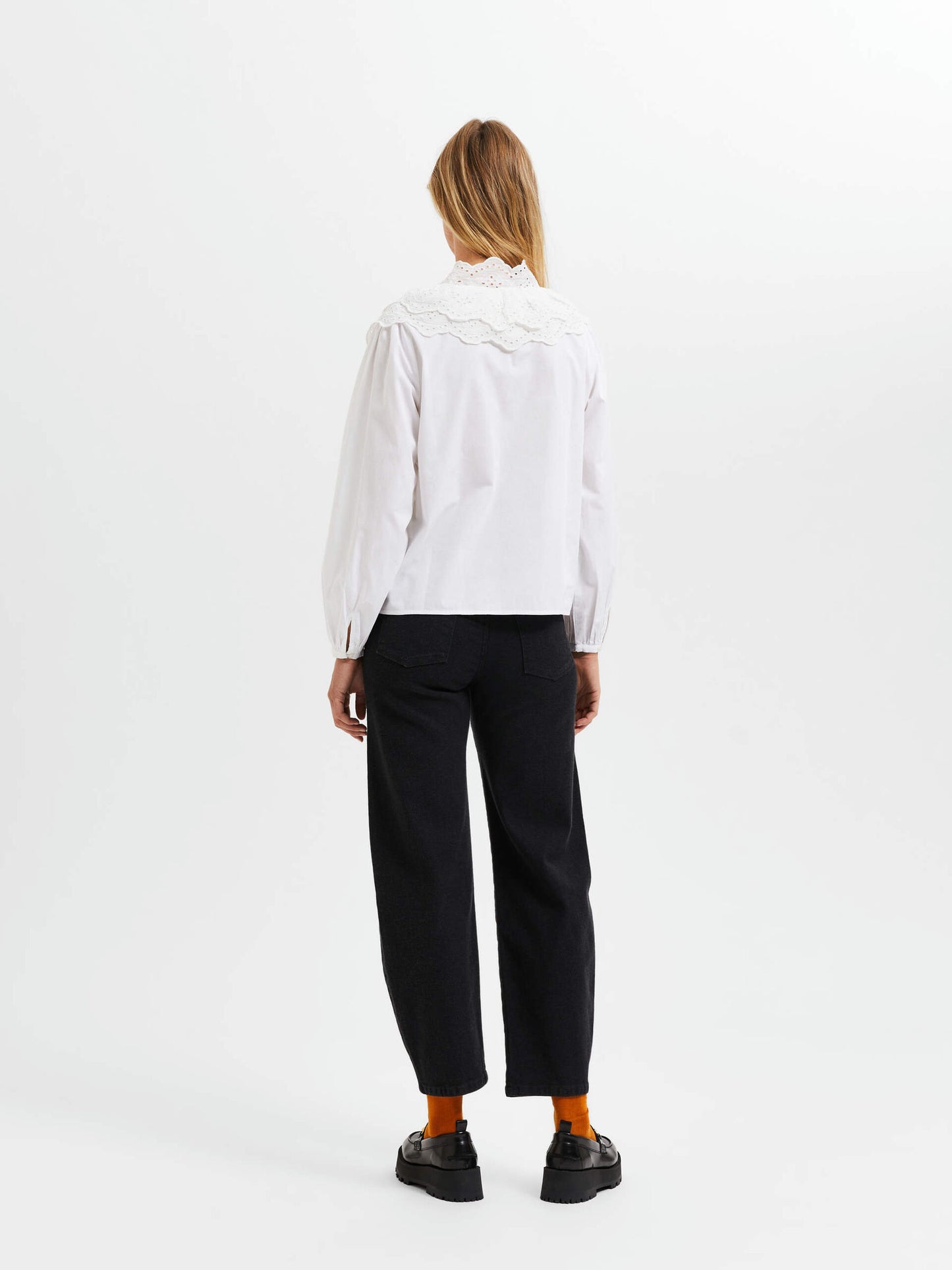 Selected Femme Collar Shirt - Snow White
