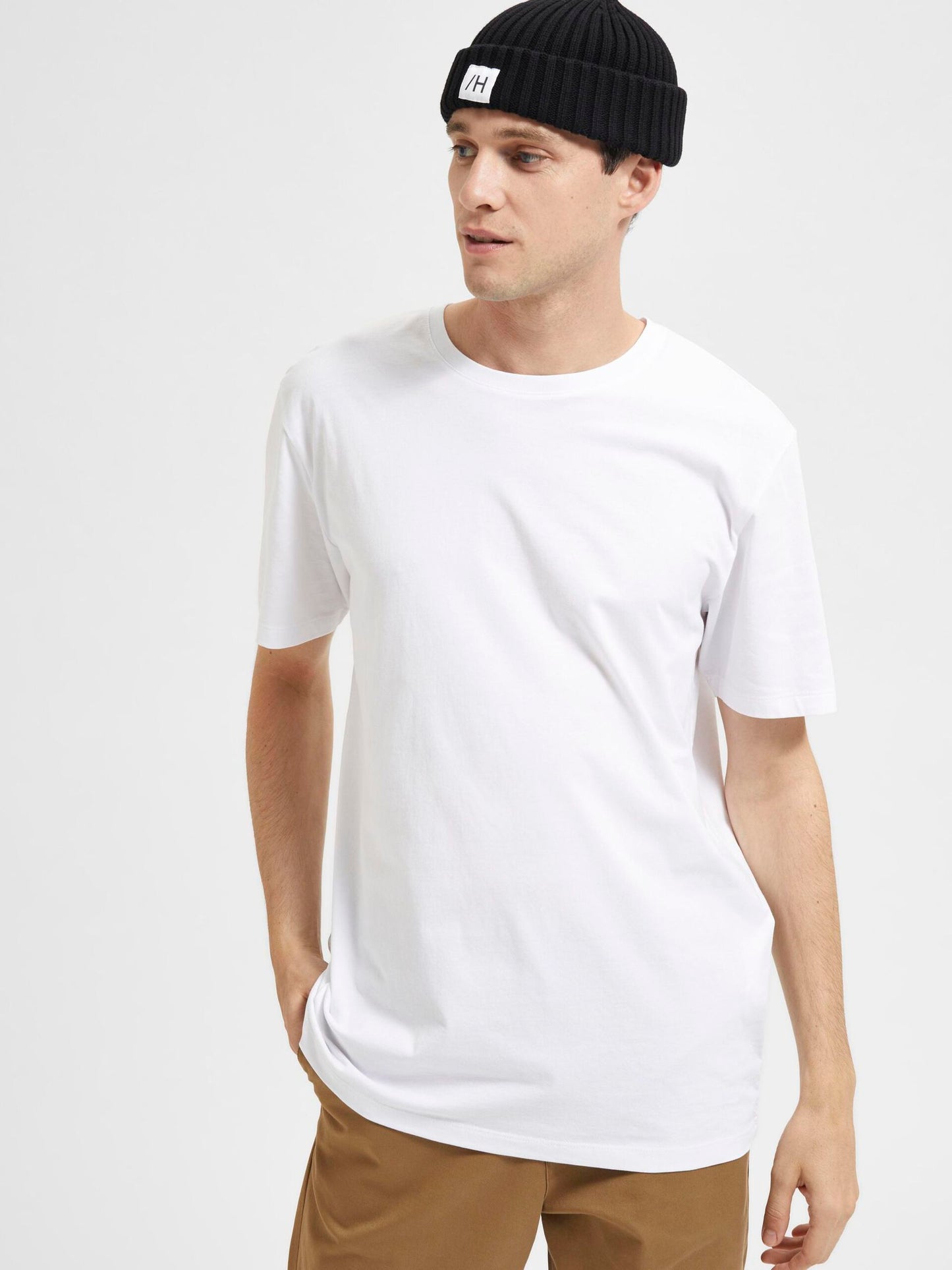Selected Homme Haspen O Neck Tee - White