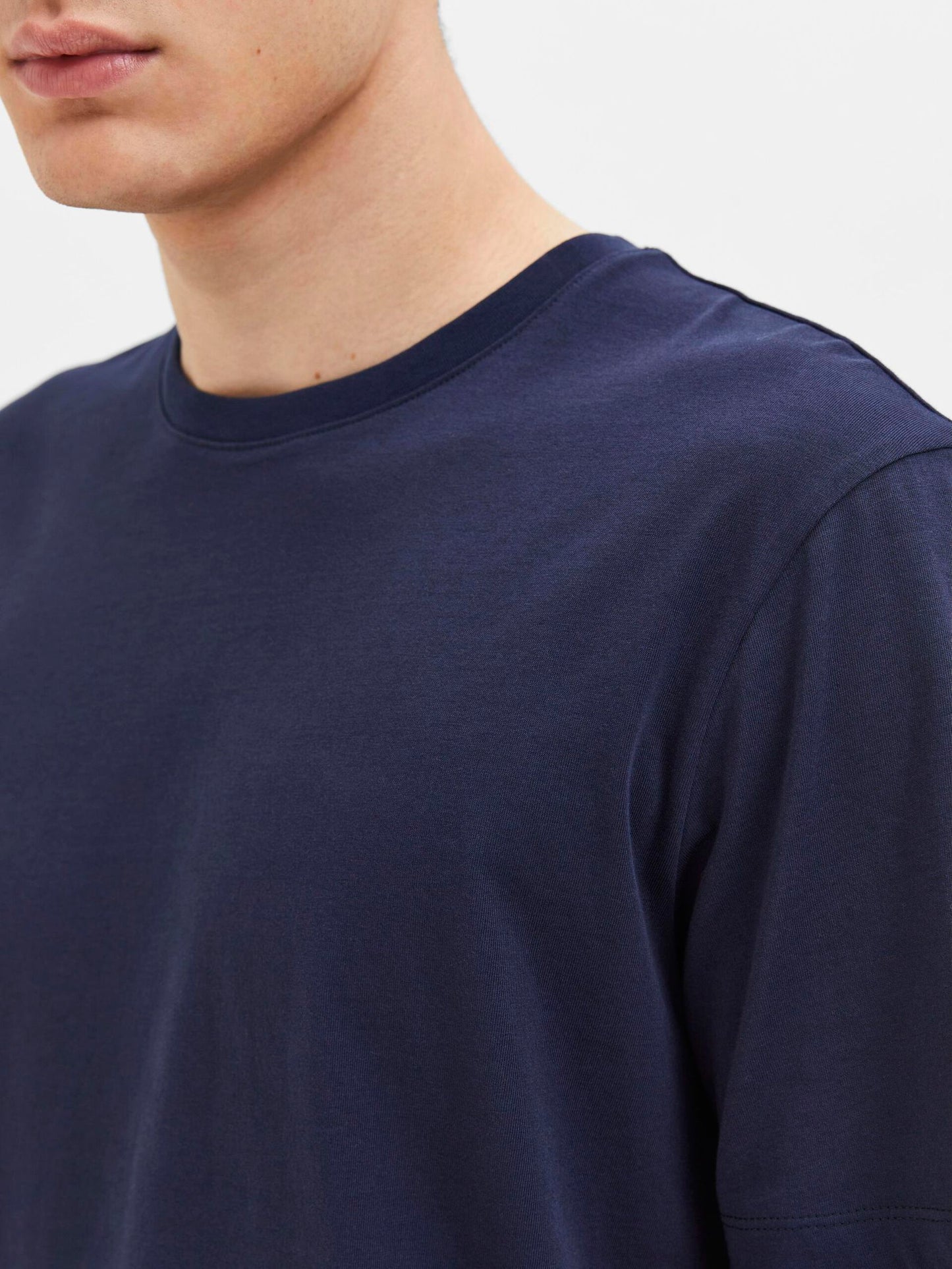 Selected Homme Haspen Round Neck Tee - Navy Blazer