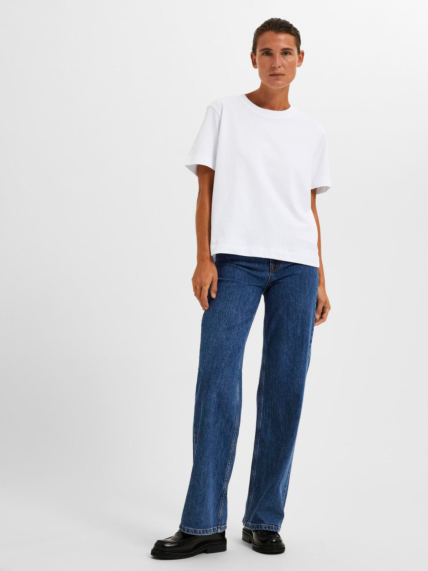 Selected Femme Boxy Tee - Bright White