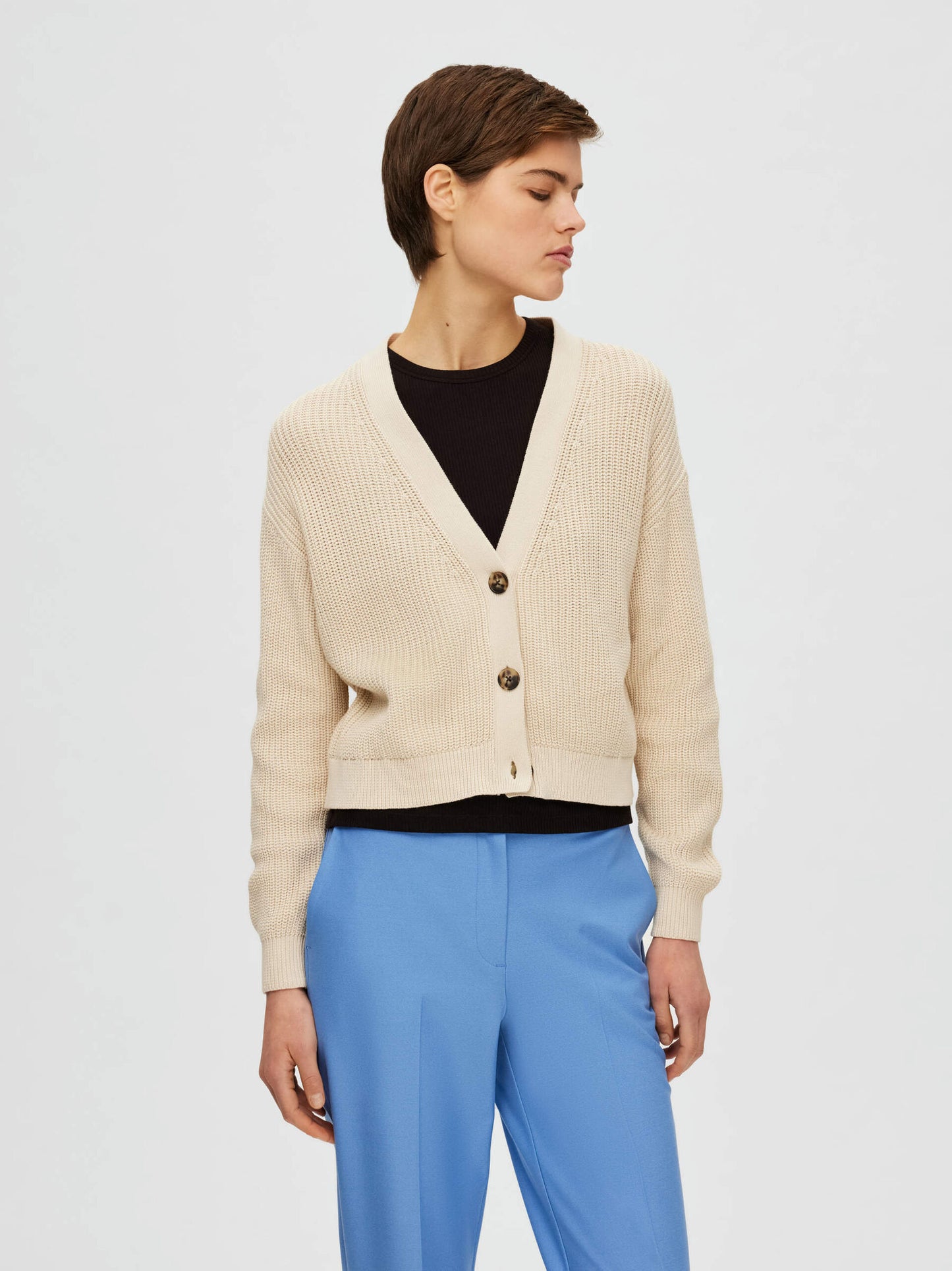 Selected Femme Knitted Cardigan - Sandshell