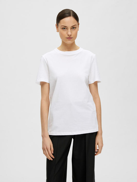 Selected Femme Classic Crew Neck Tee - White