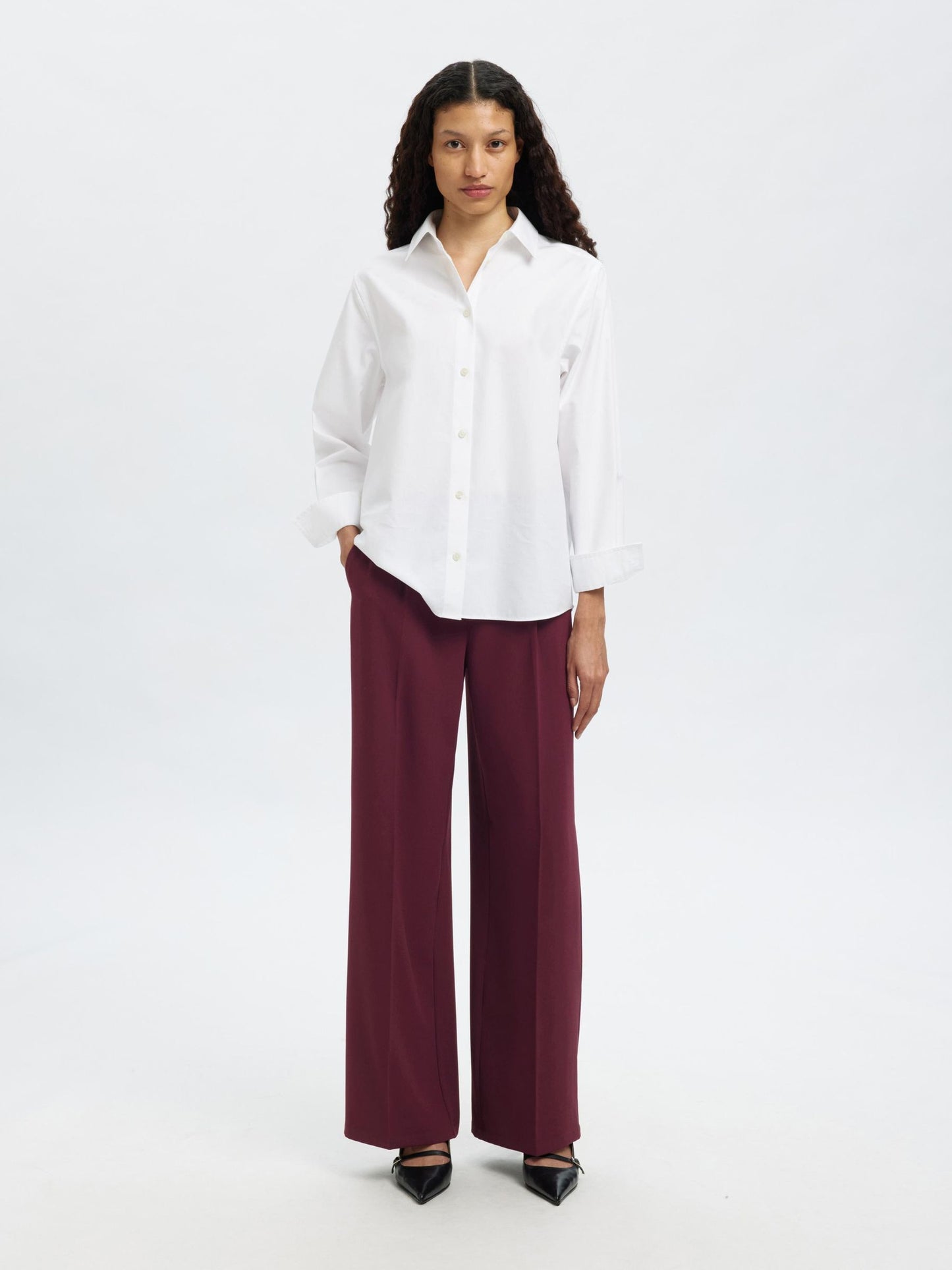 Selected Tinni Mid Rise Wide Pants - Fig