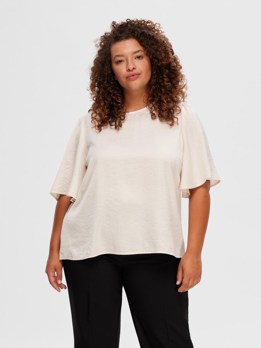 Selected Femme Freya Satin Blouse - Birch