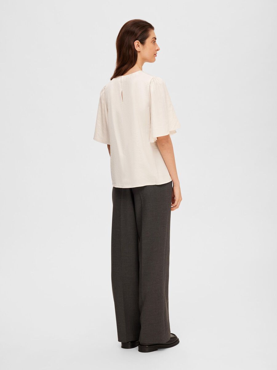 Selected Femme Freya Satin Blouse - Birch