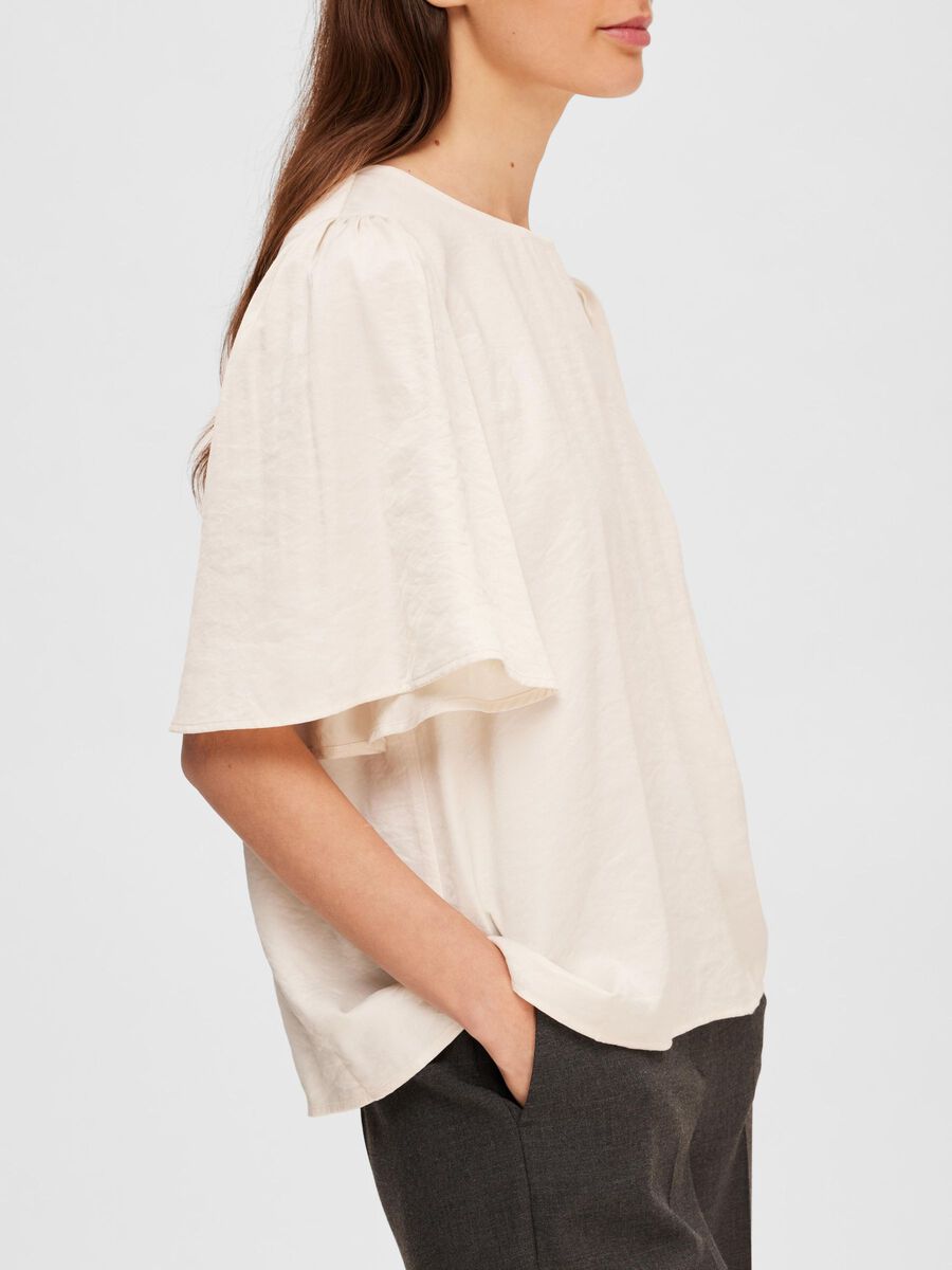 Selected Femme Freya Satin Blouse - Birch