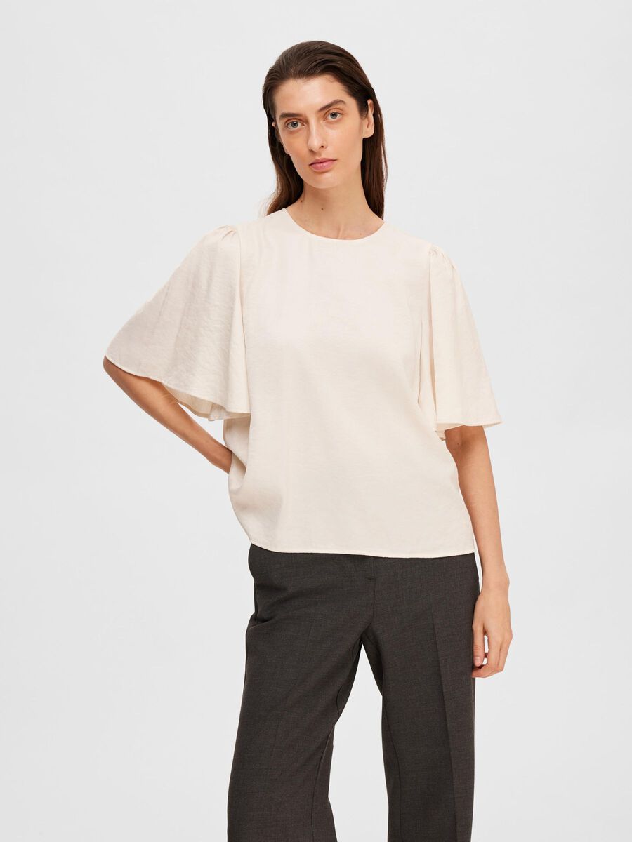 Selected Femme Freya Satin Blouse - Birch