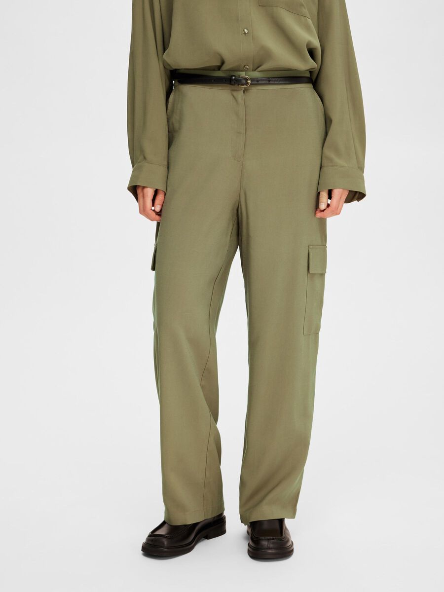 Selected Femme Tapered Pant -Dusky Green