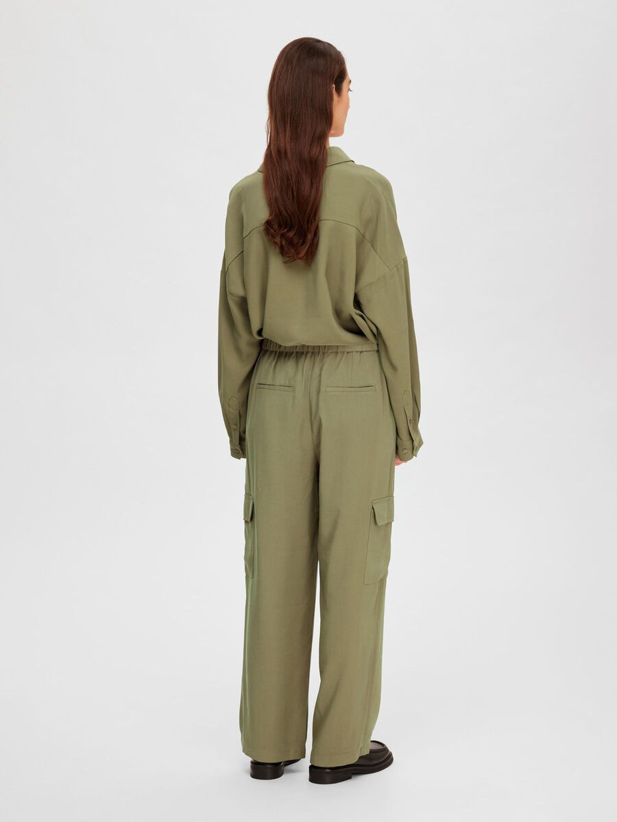 Selected Femme Tapered Pant -Dusky Green