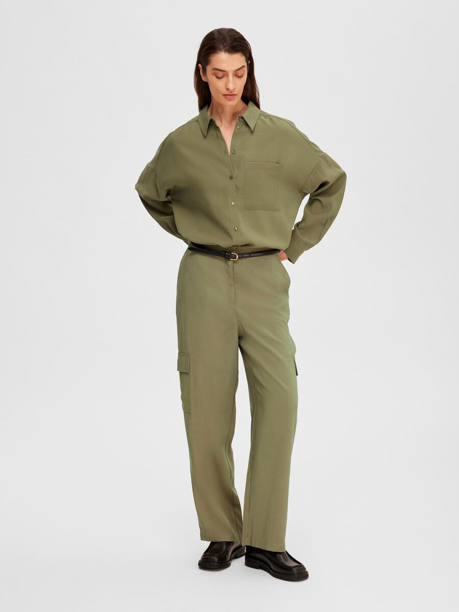 Selected Femme Tapered Pant -Dusky Green