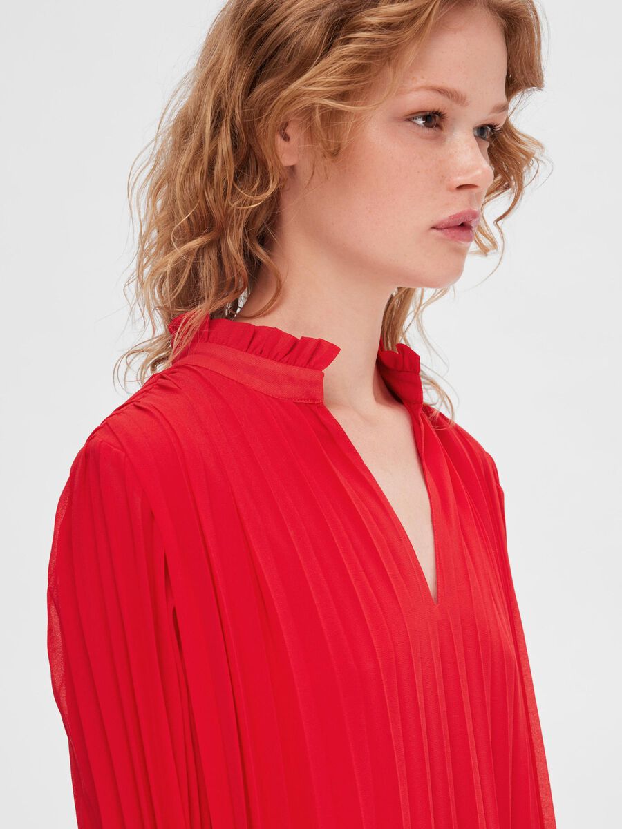 Selected Femme Darcie Ankle Plisse Dress - Ski Patrol