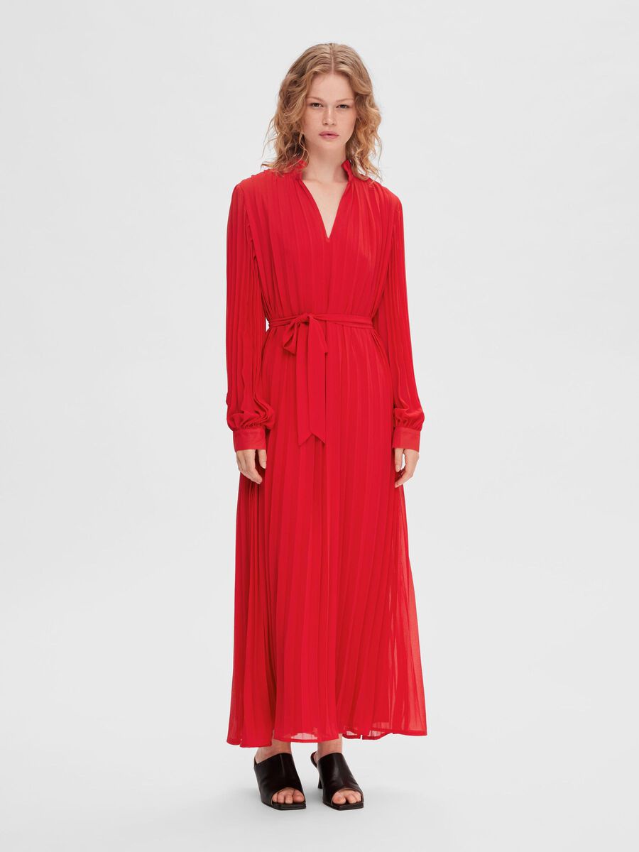 Selected Femme Darcie Ankle Plisse Dress - Ski Patrol