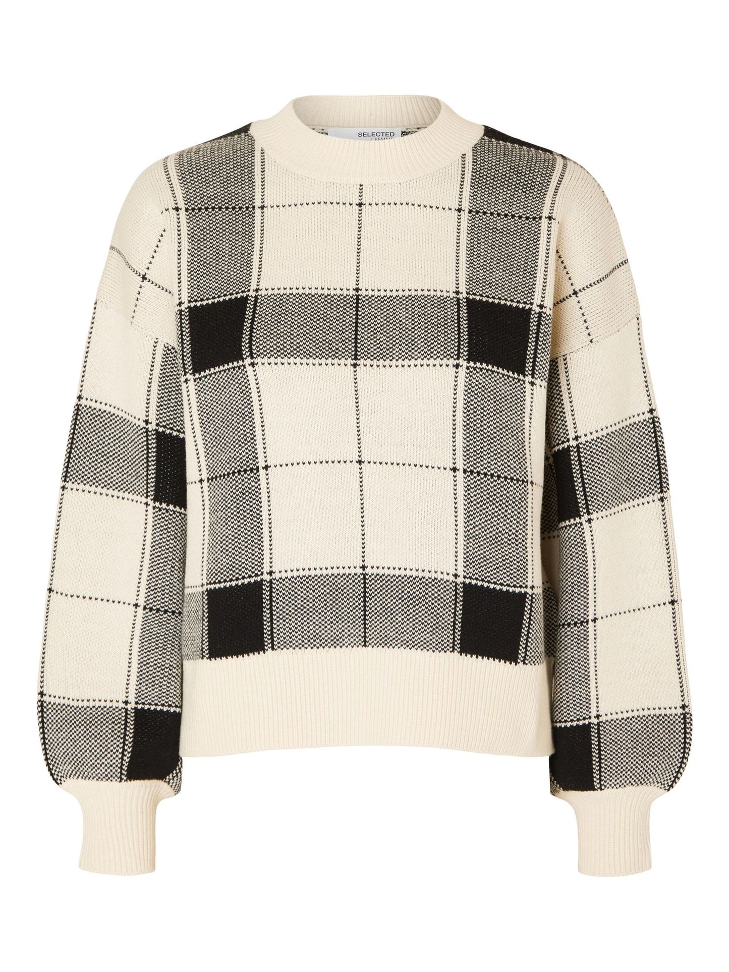 Selected Femme Foli Checked O-Neck Knit