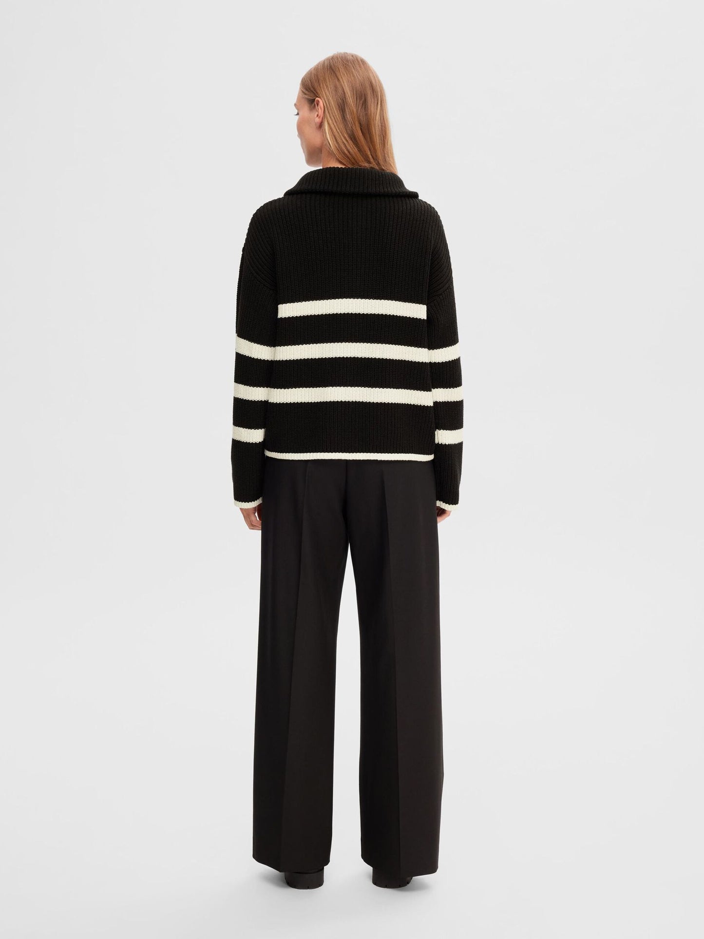 Selected Femme Striped Half Zip Pullover