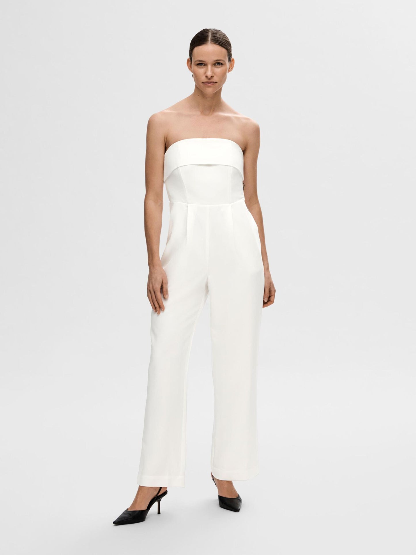 Selected Femme Vinelle Jumpsuit - Snow White