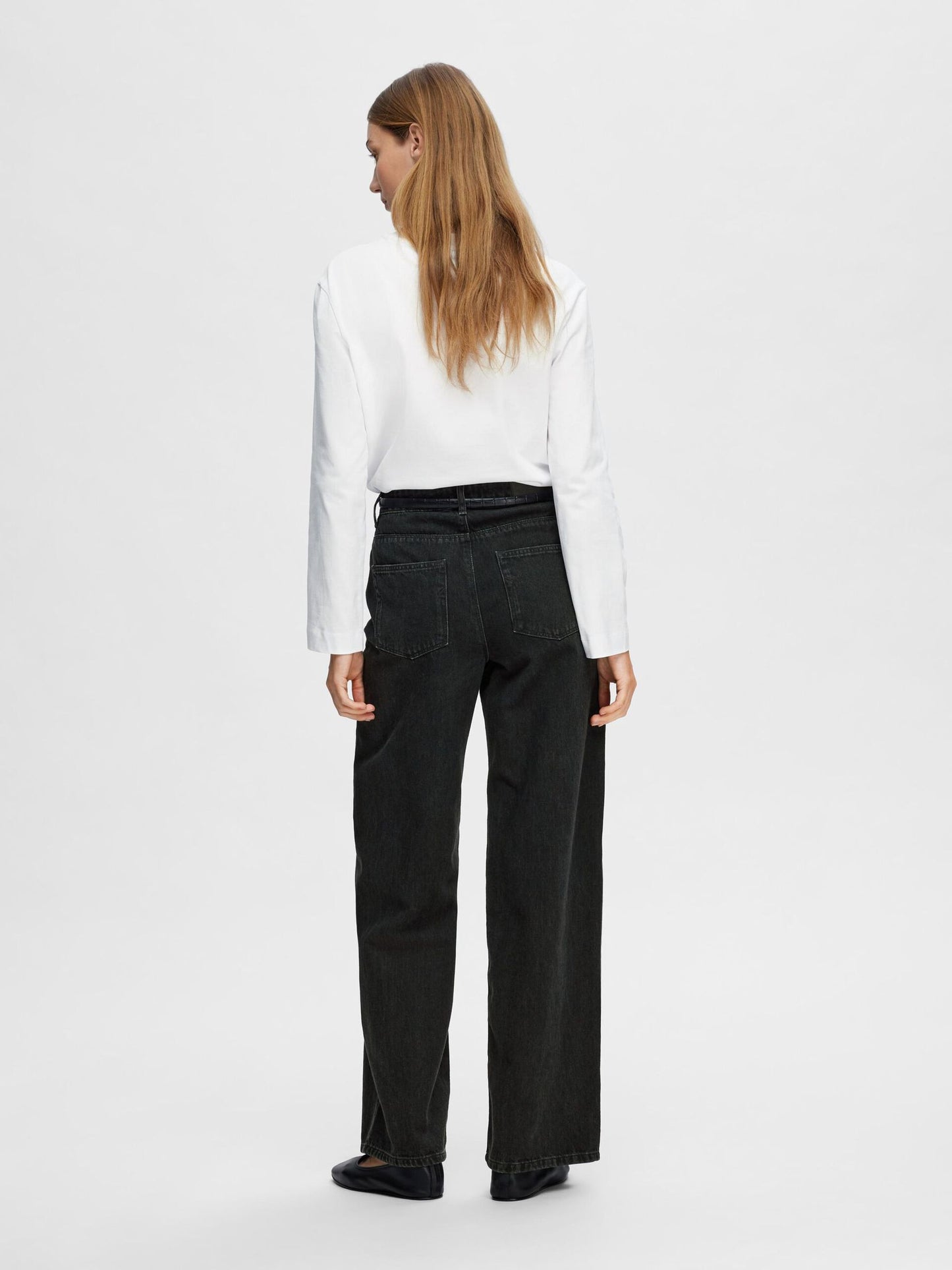Selected Femme Long Sleeve Boxy Tee - Bright White