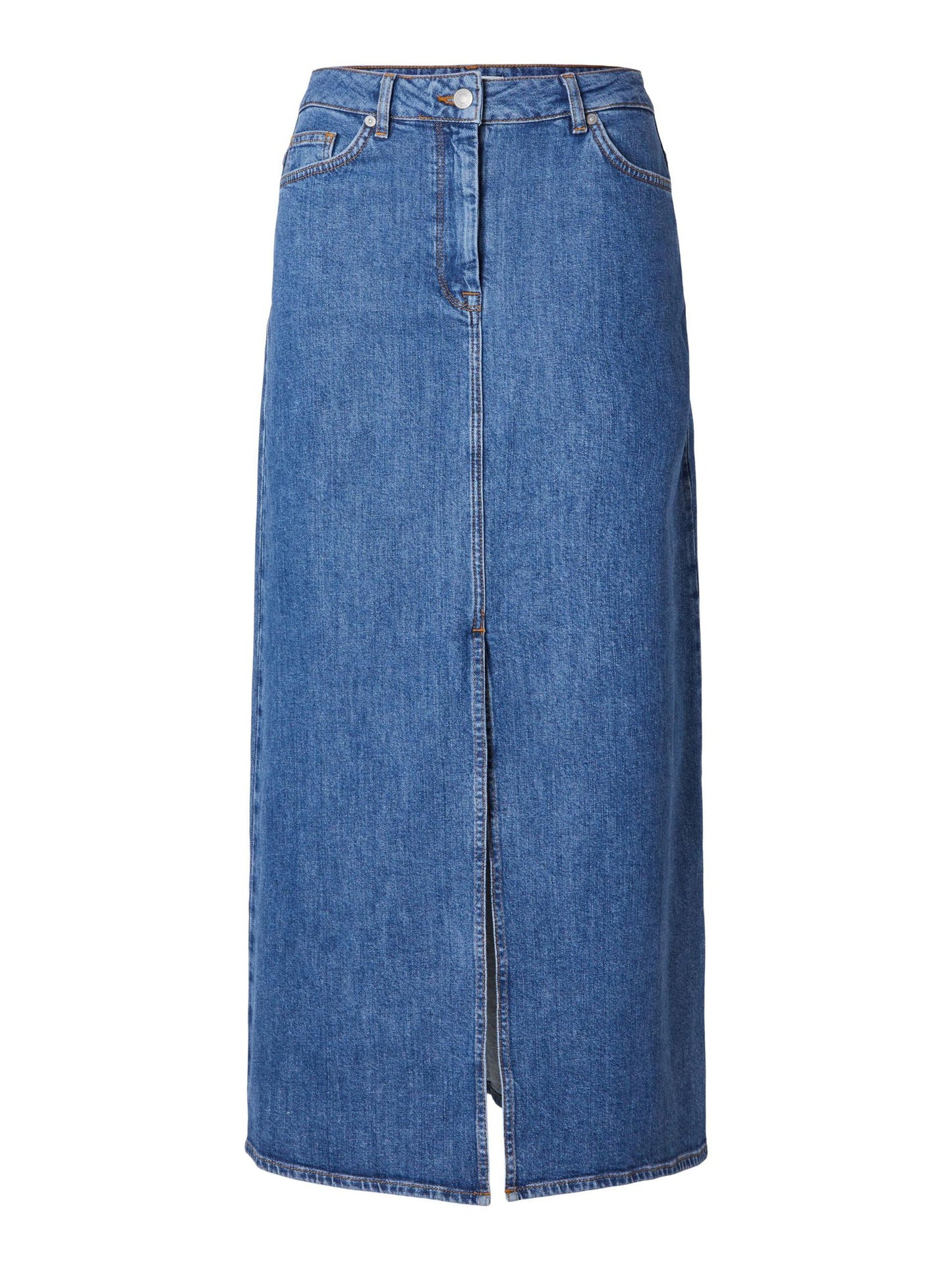 Selected Femme Maxi Denim Skirt - Marine Blue