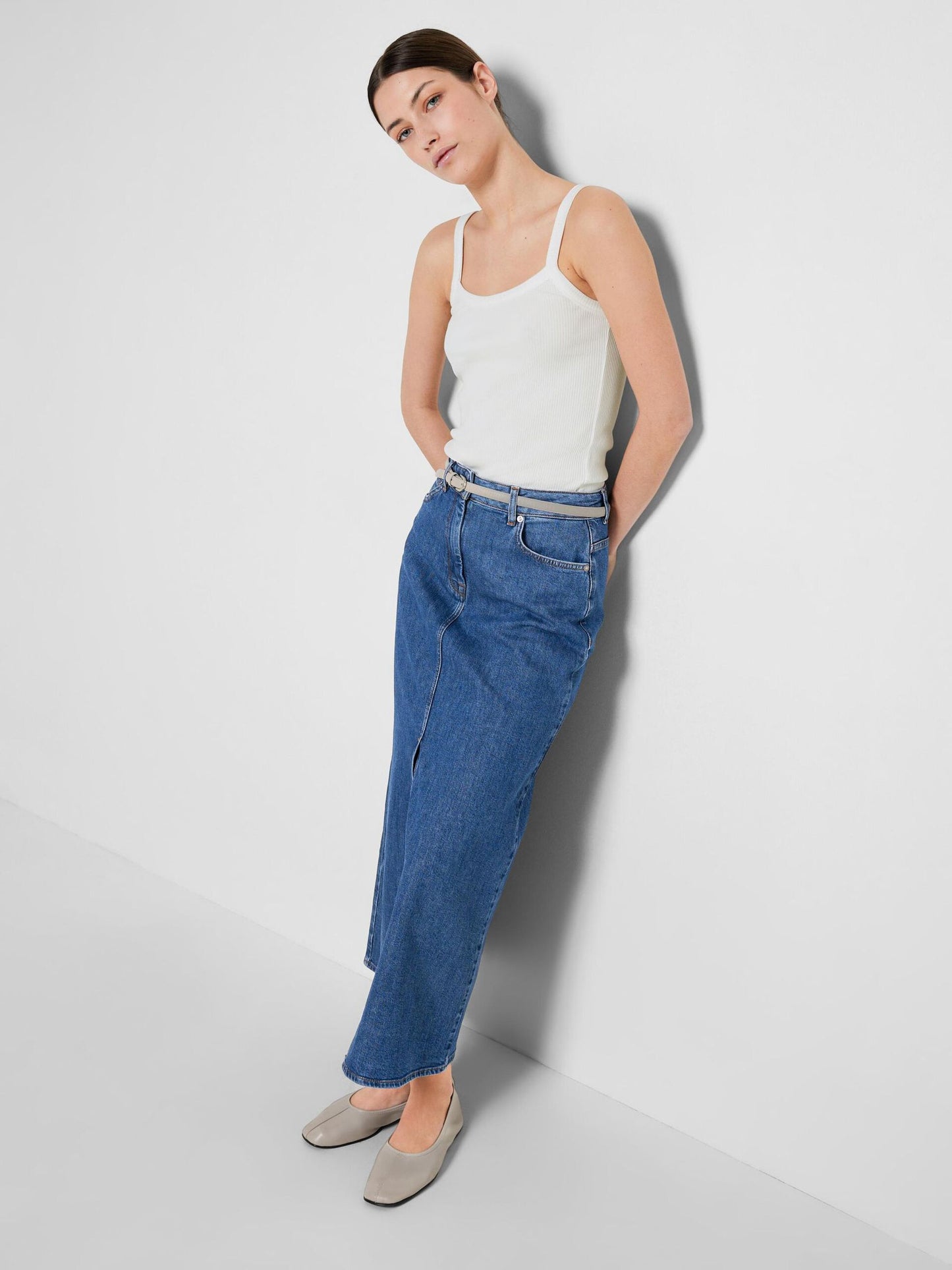 Selected Femme Maxi Denim Skirt - Marine Blue