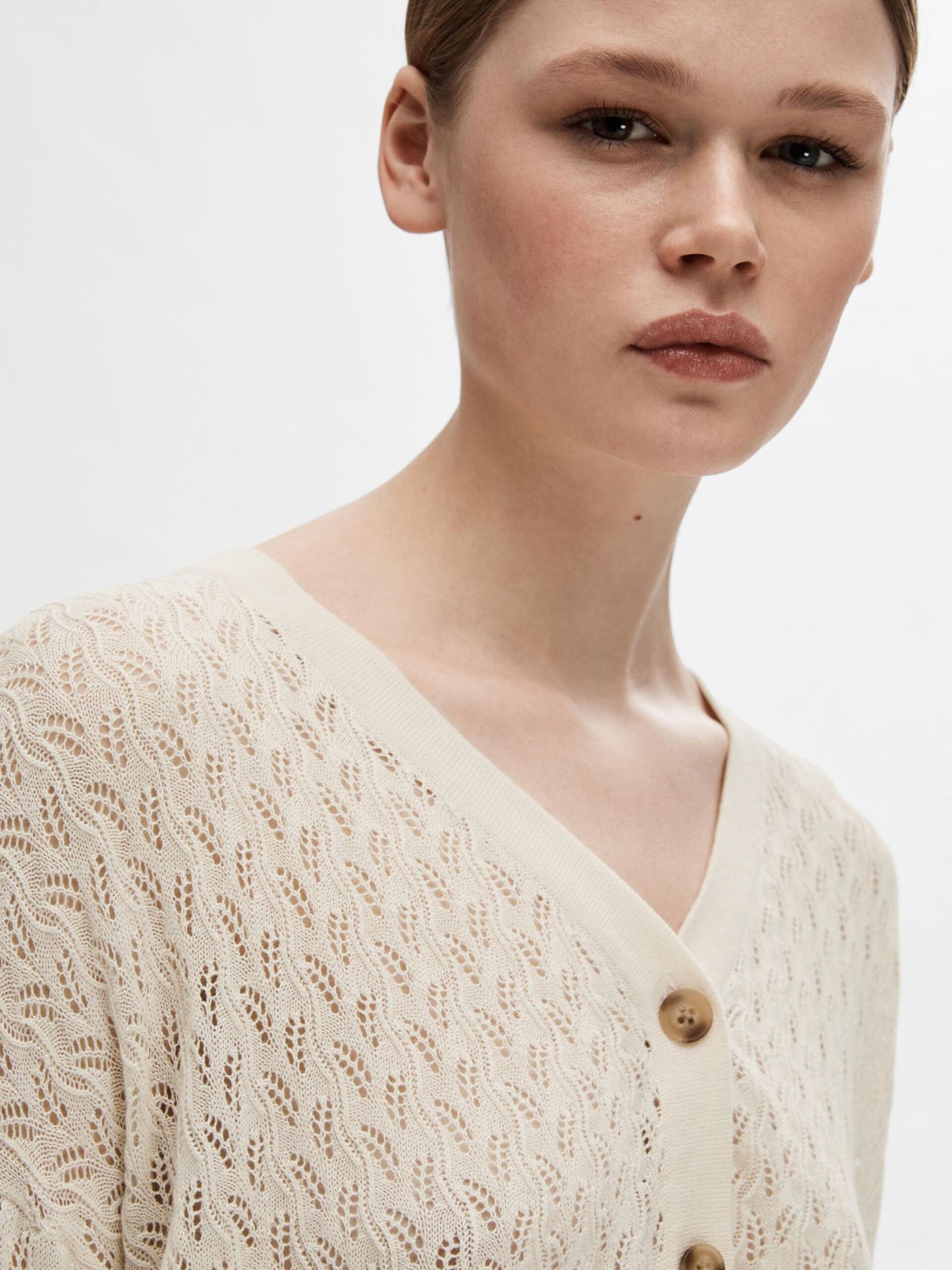 Selected Femme Long-Sleeved Knitted Cardigan - Birch