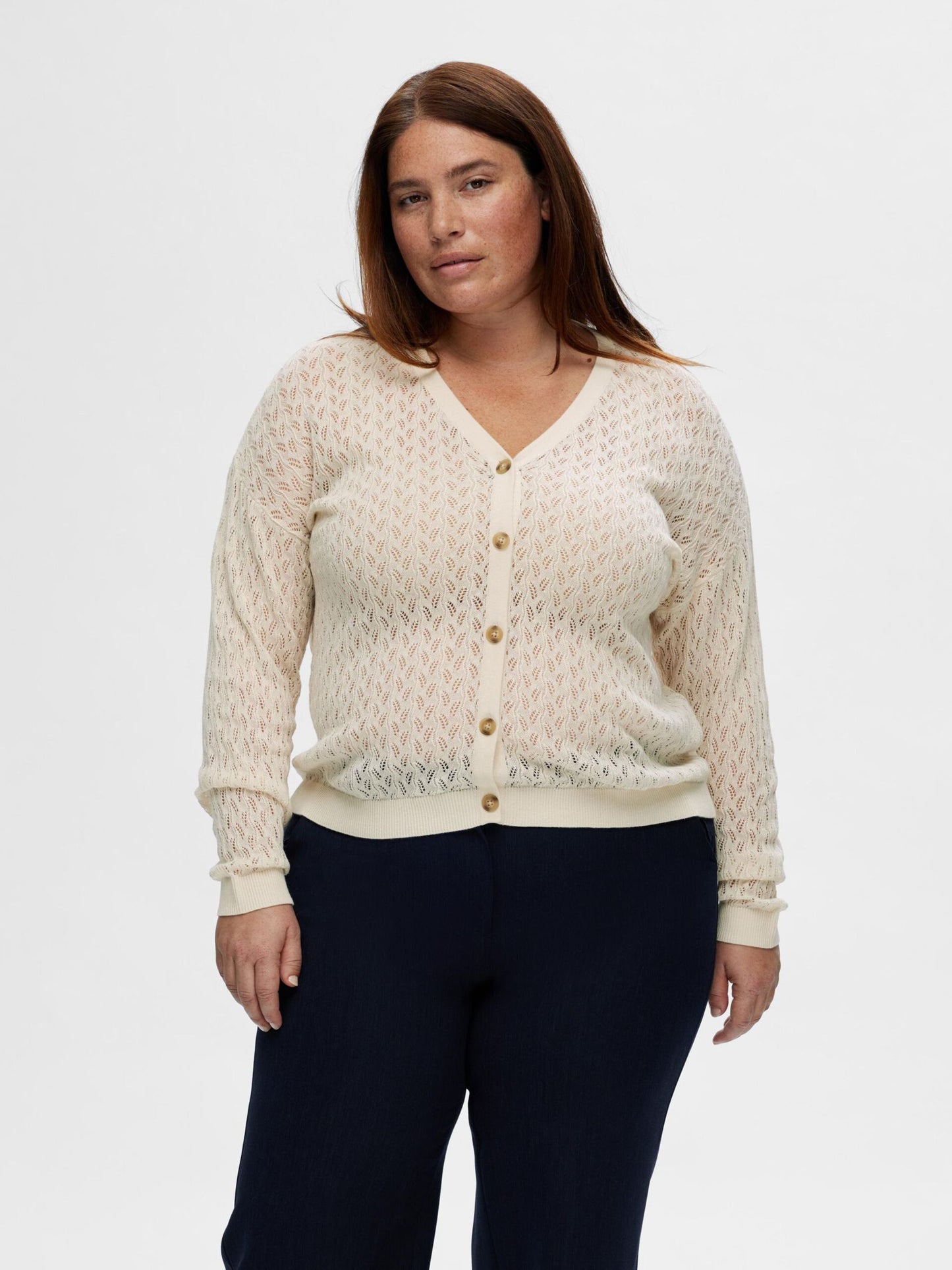 Selected Femme Long-Sleeved Knitted Cardigan - Birch