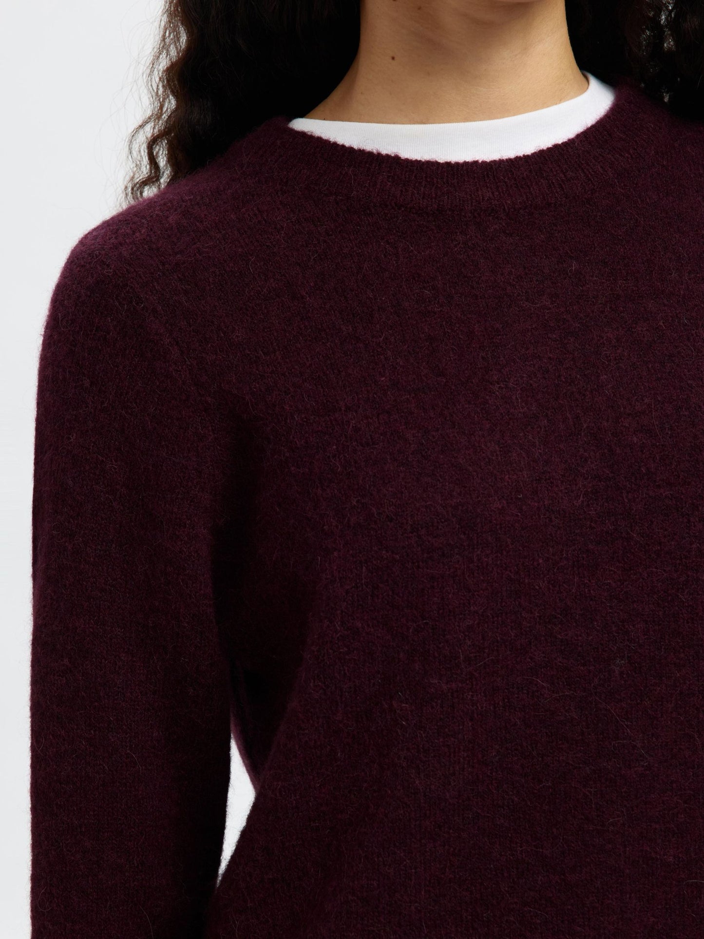 Selected Lulu Frill Round Neck Knit - Fig