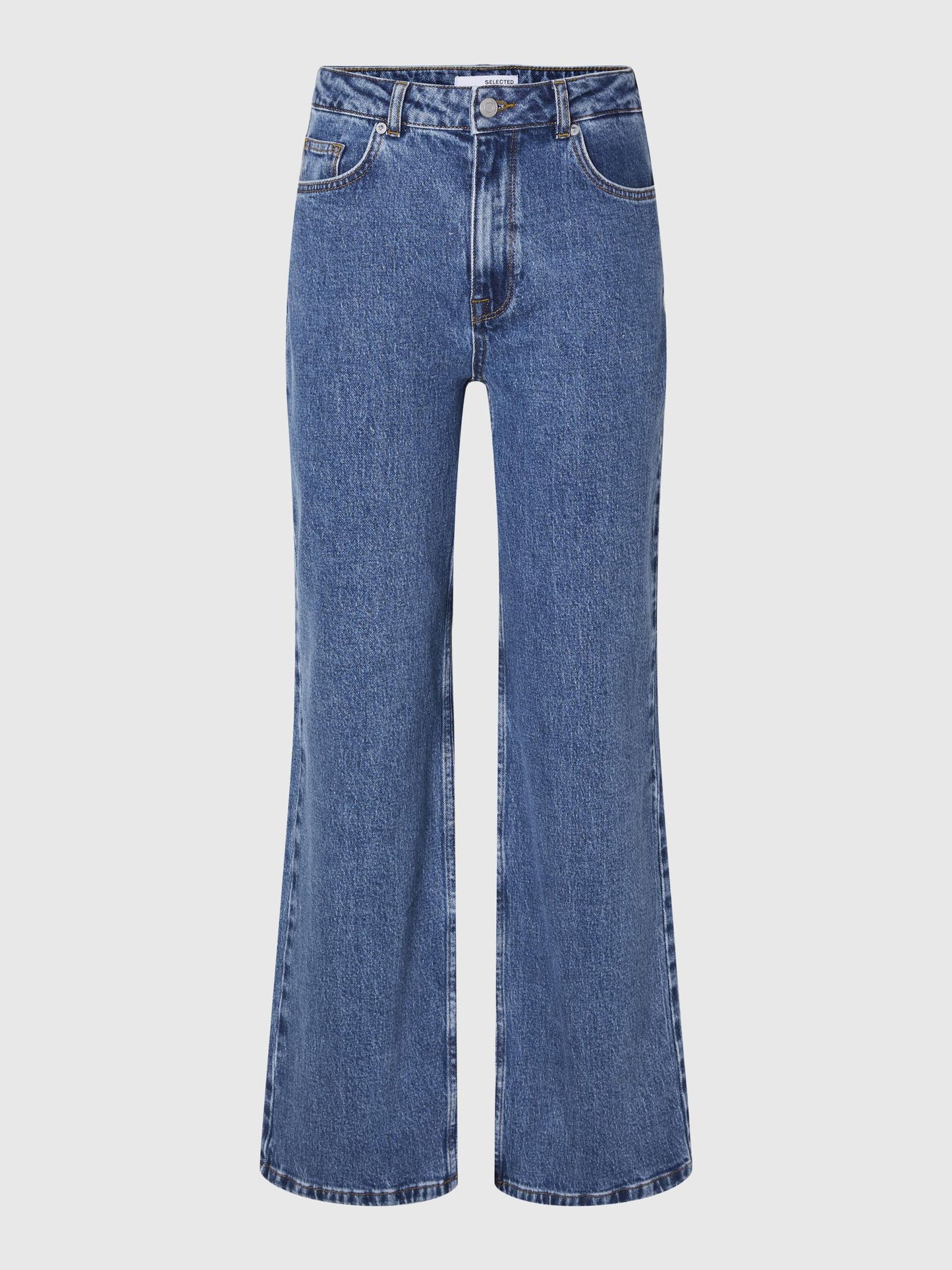Selected High Waist Wide Leg Jeans
