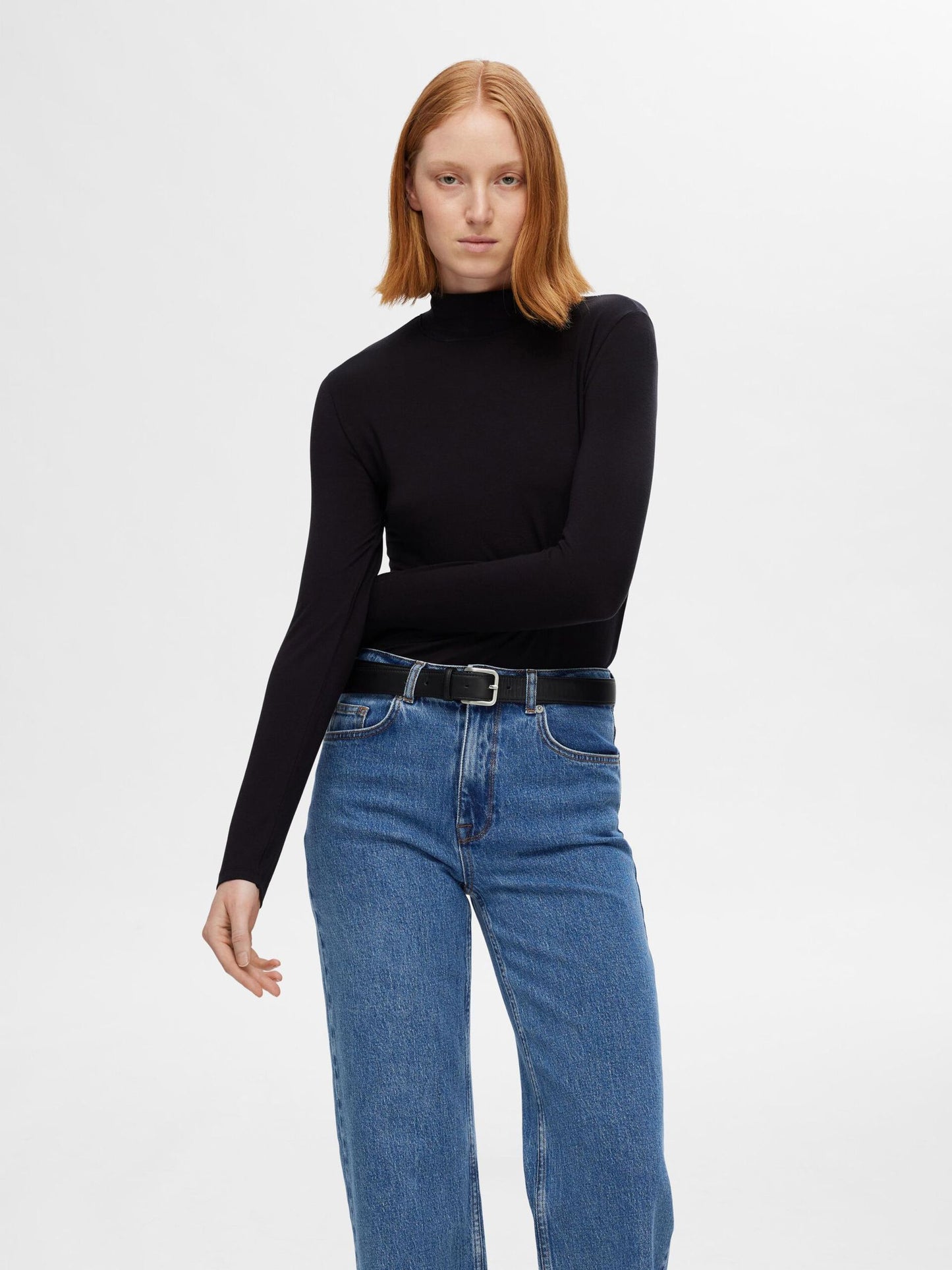 Selected High Waist Wide Leg Jeans