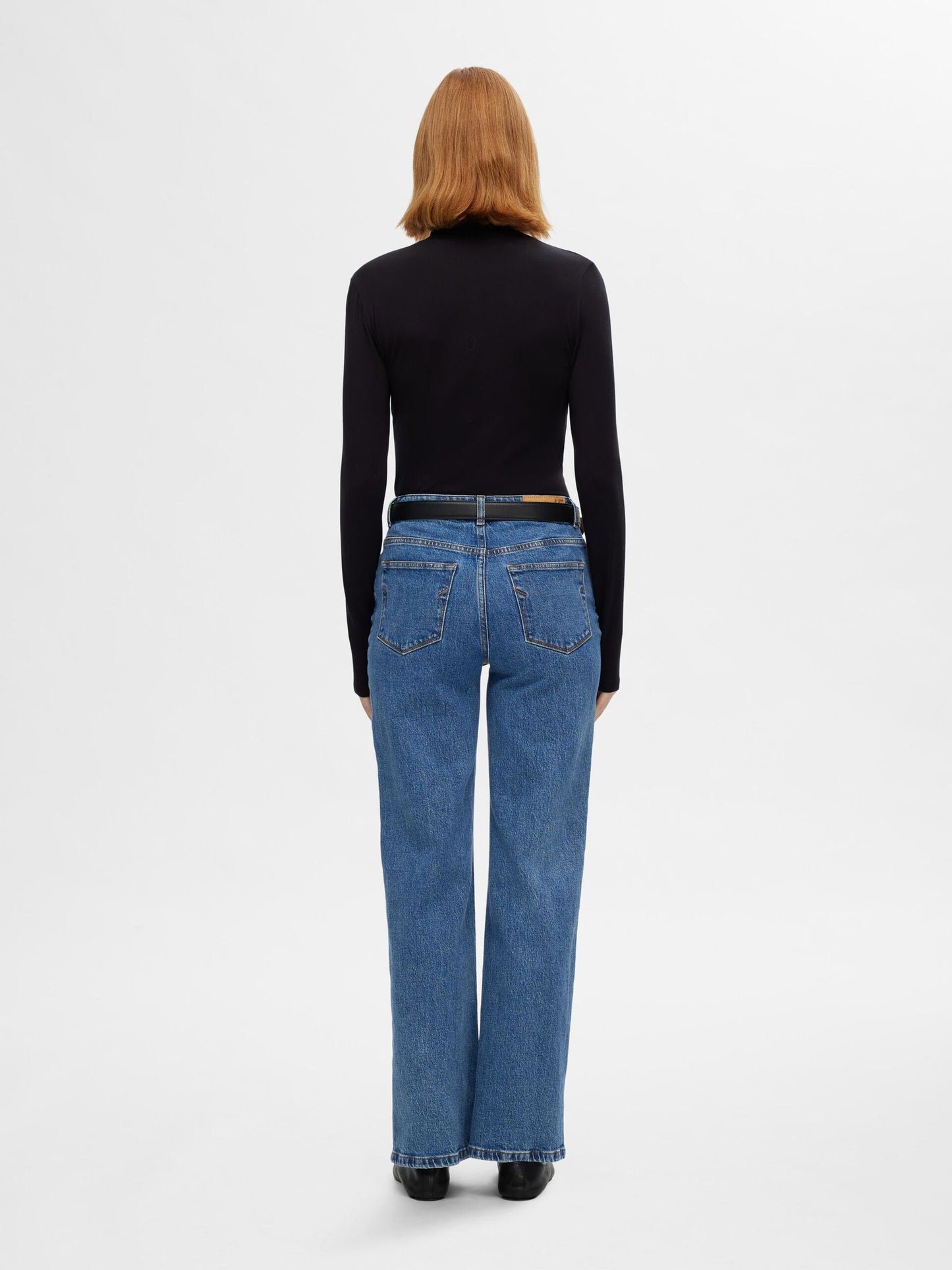 Selected High Waist Wide Leg Jeans