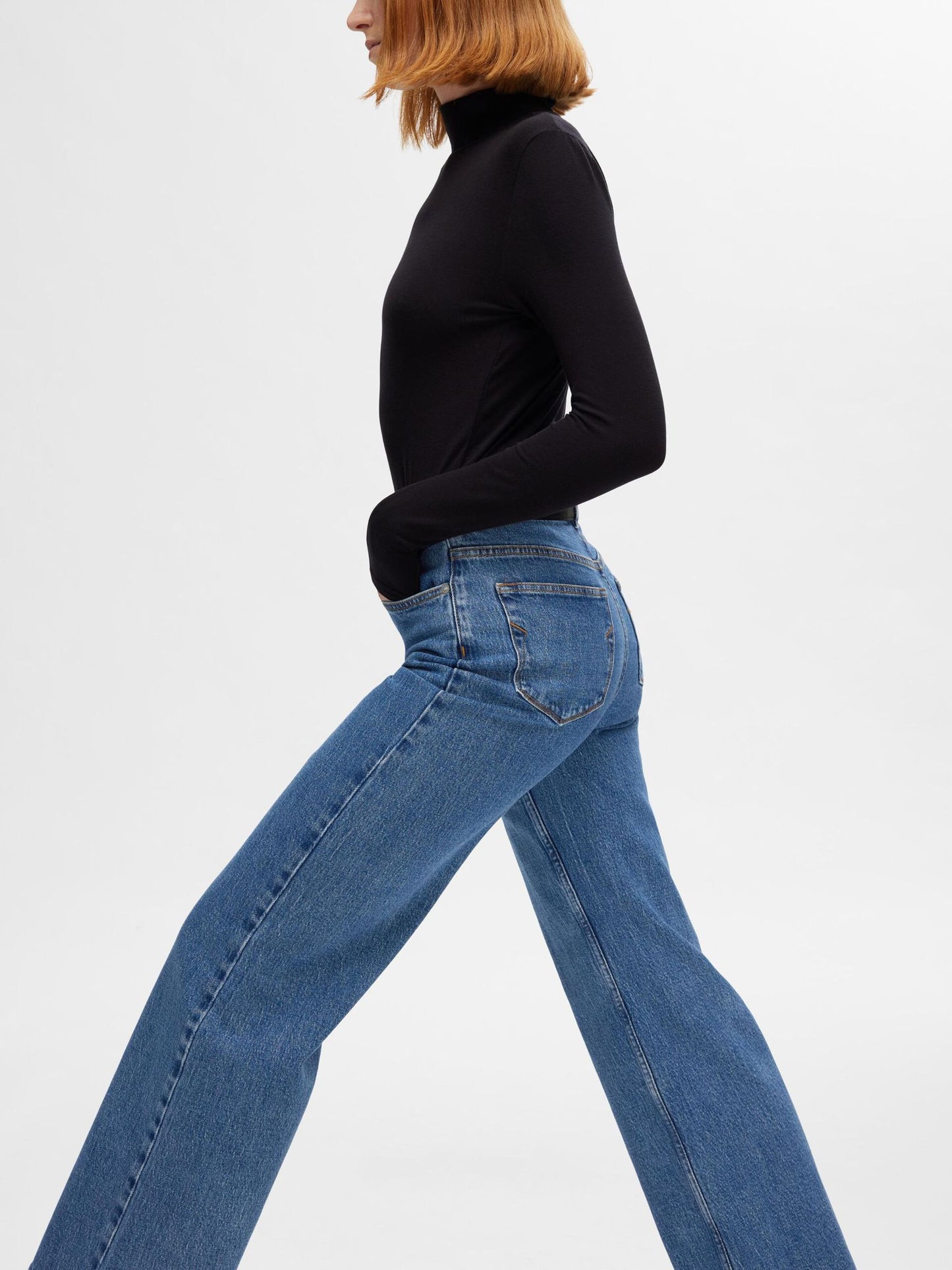 Selected High Waist Wide Leg Jeans