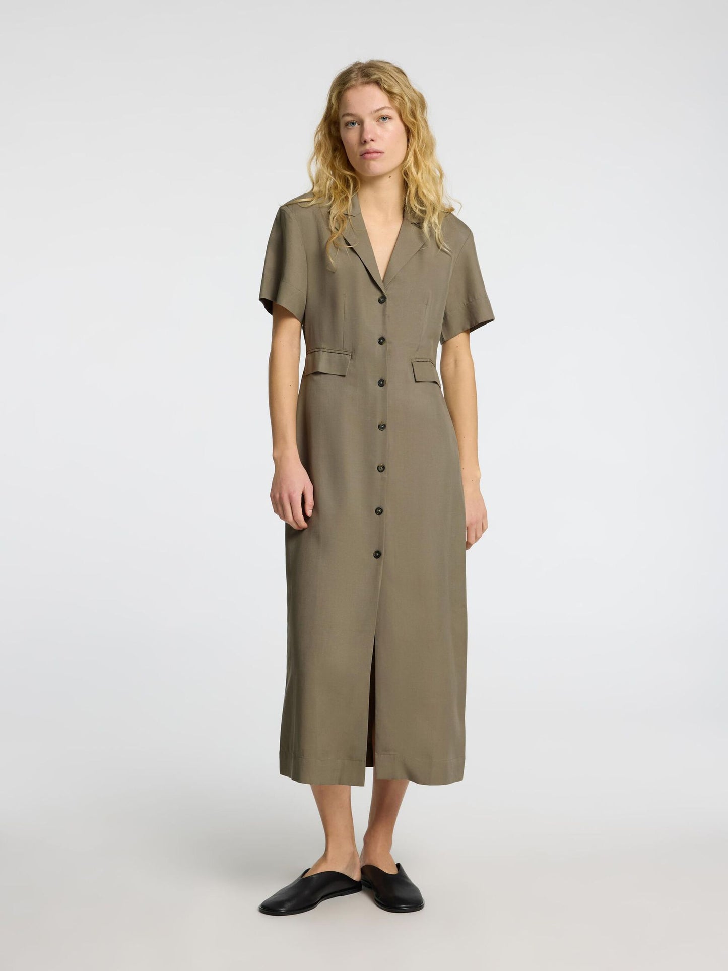 Selected Femme Tailored Midi Dress - Vetiver