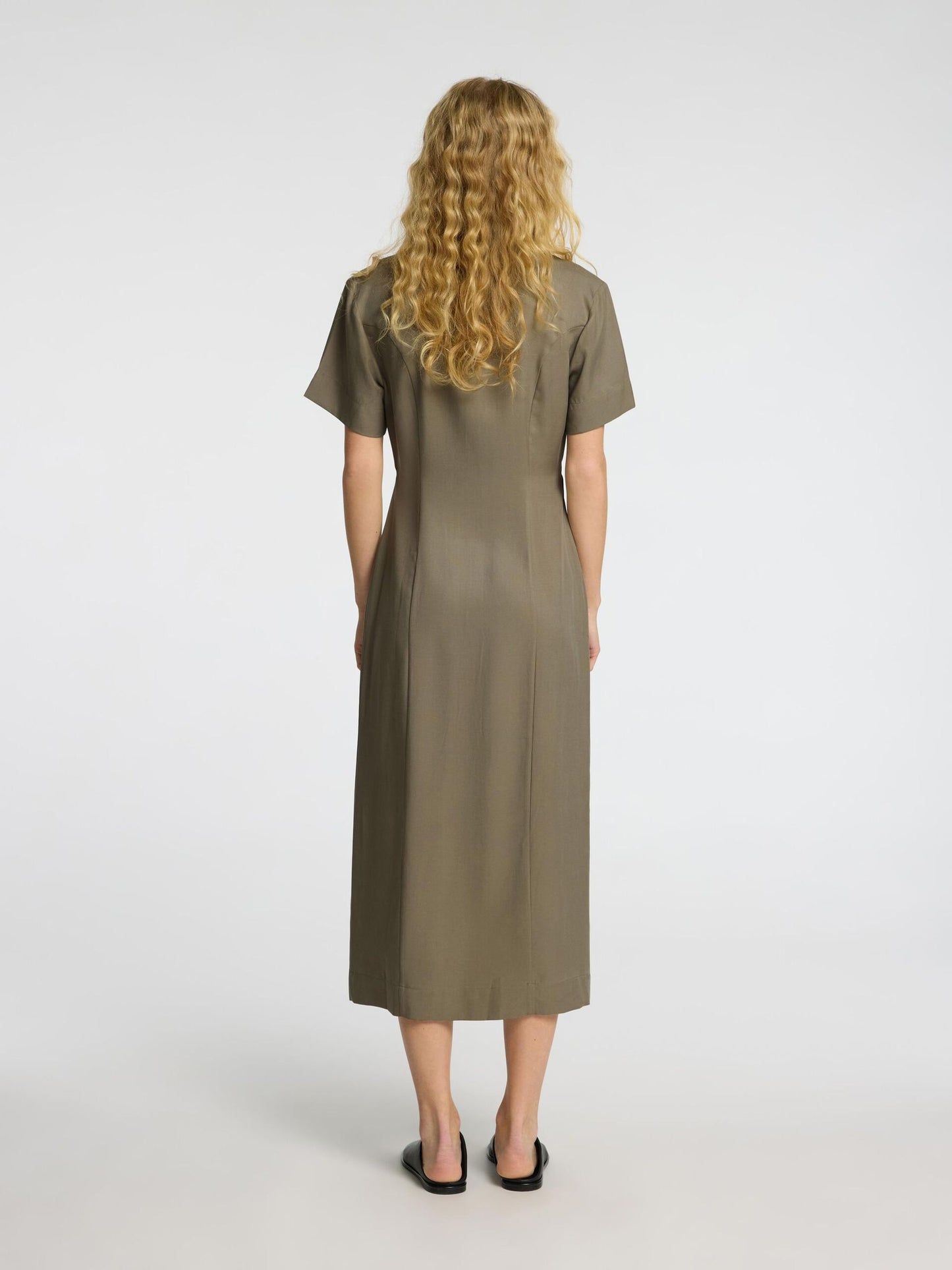Selected Femme Tailored Midi Dress - Vetiver