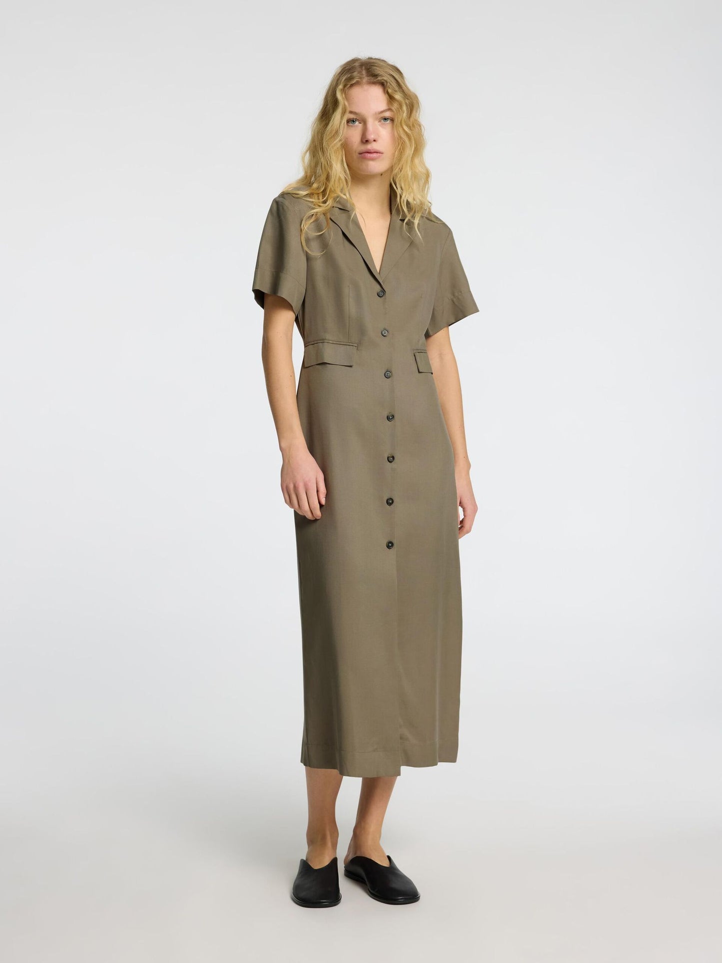 Selected Femme Tailored Midi Dress - Vetiver