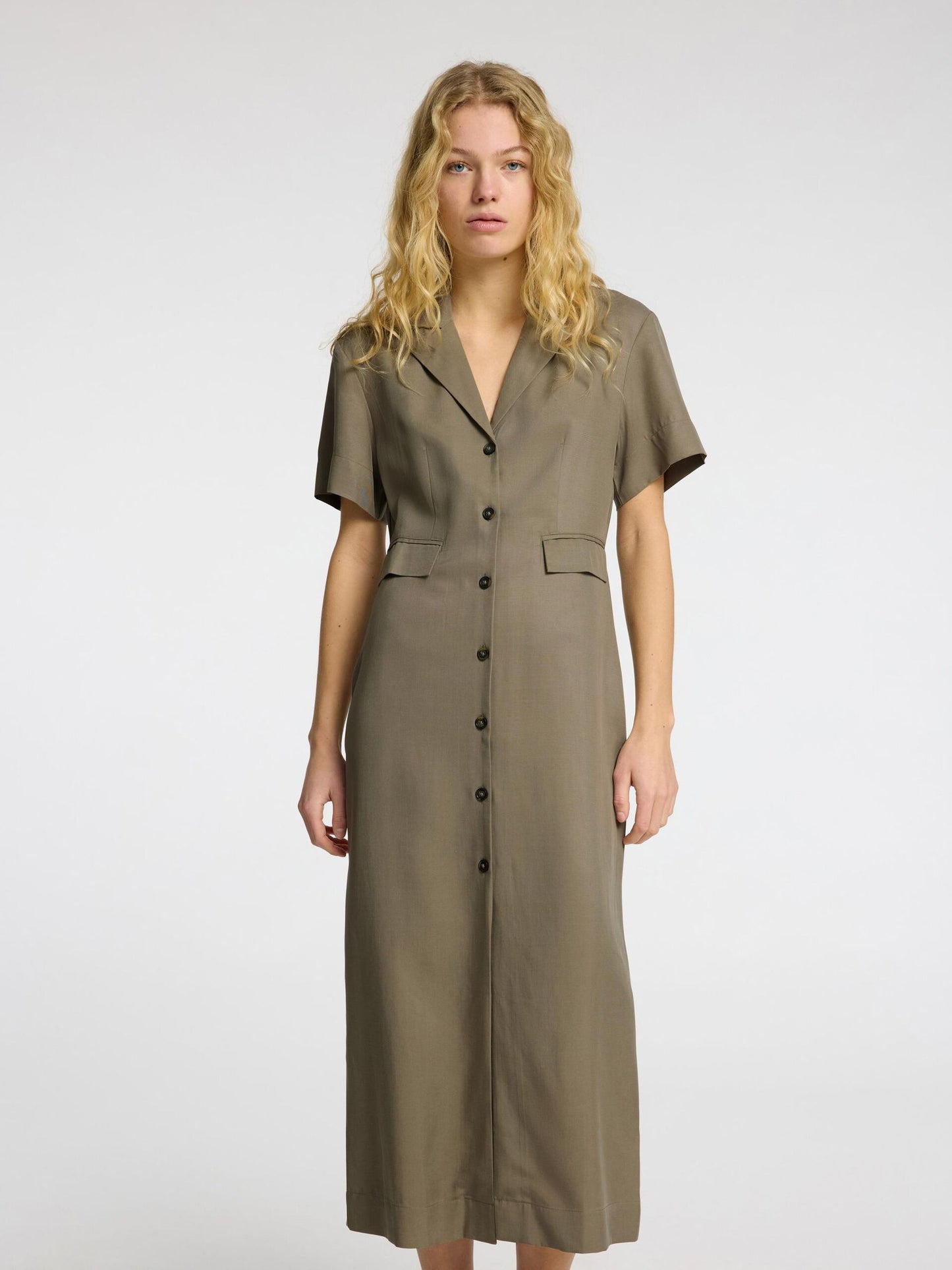 Selected Femme Tailored Midi Dress - Vetiver