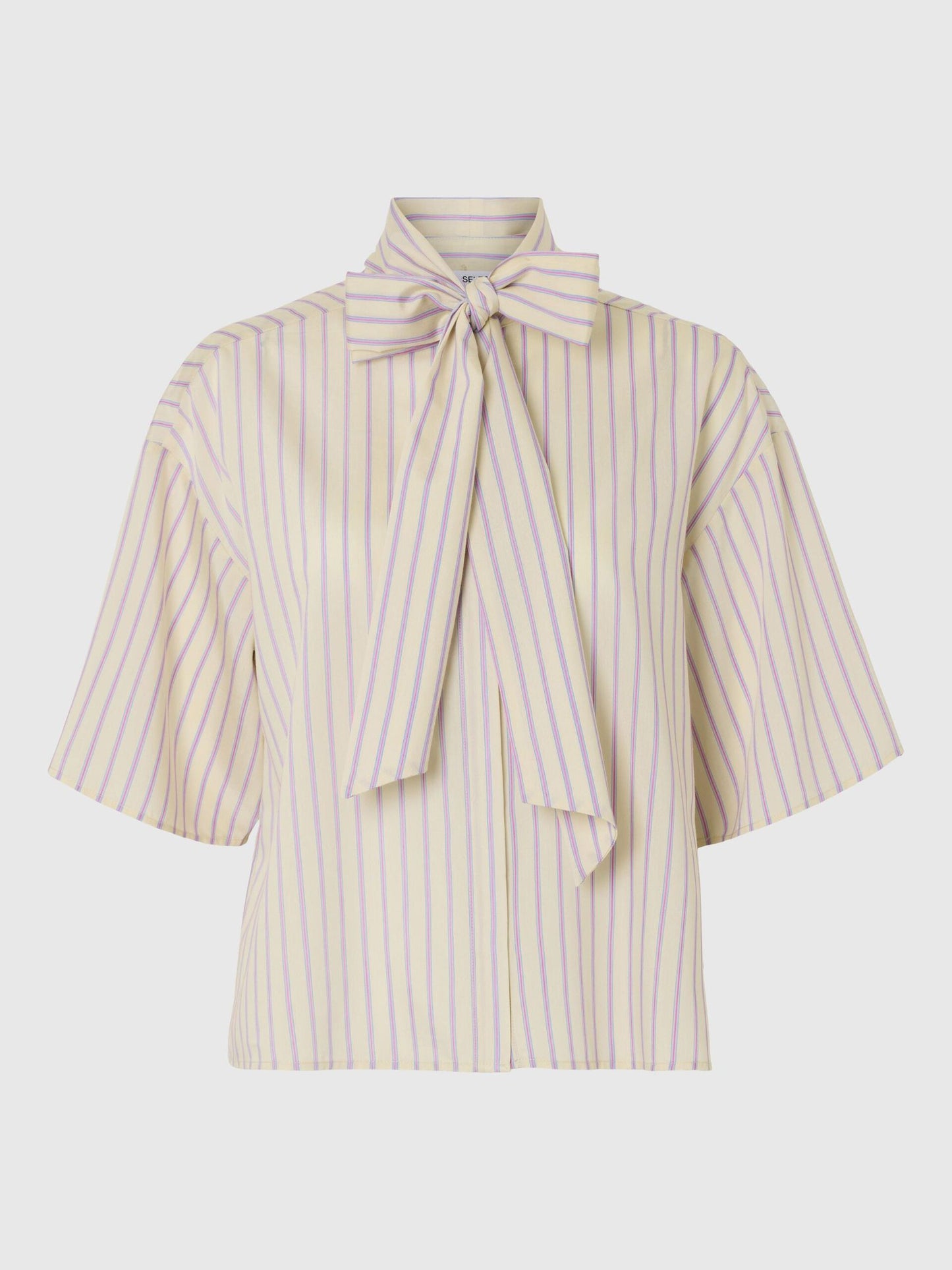 Selected Femme Juno 3/4 Bow Shirt - Birch