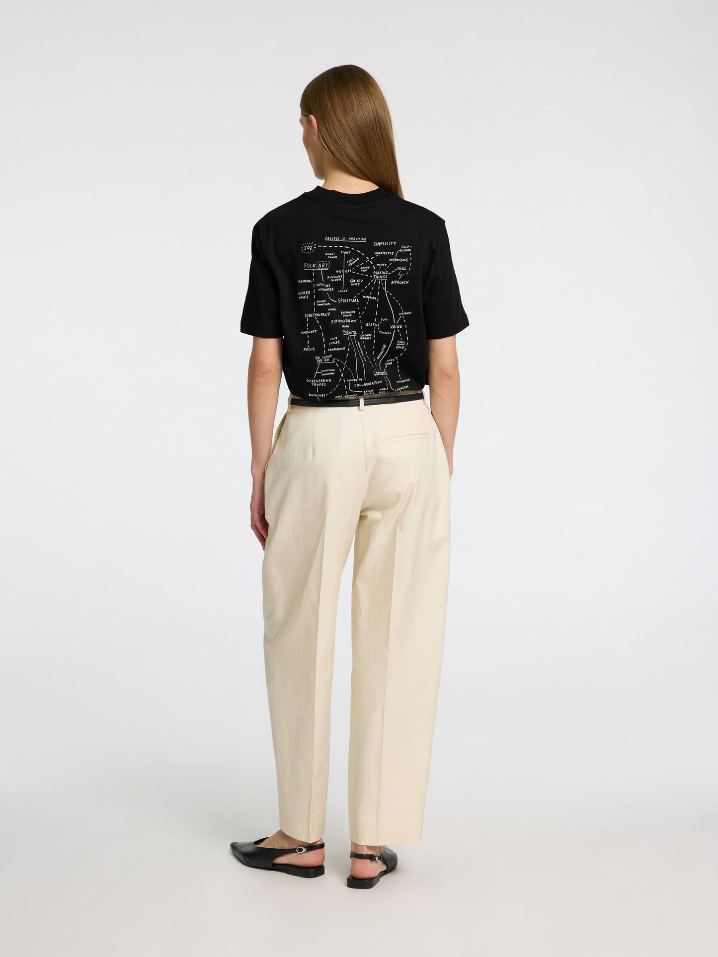 Selected Femme Relax Colwoman Printed Tee - Black