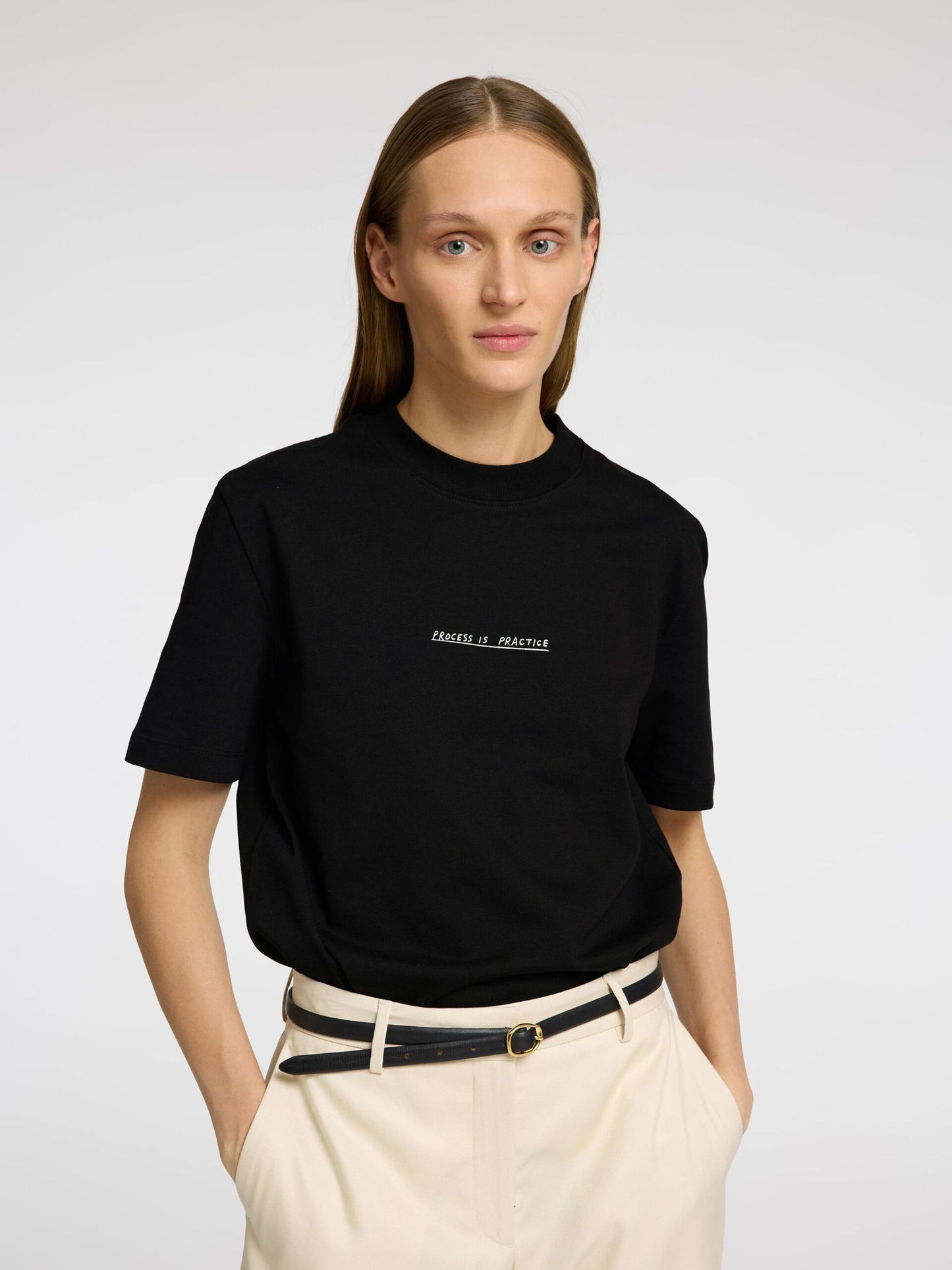 Selected Femme Relax Colwoman Printed Tee - Black