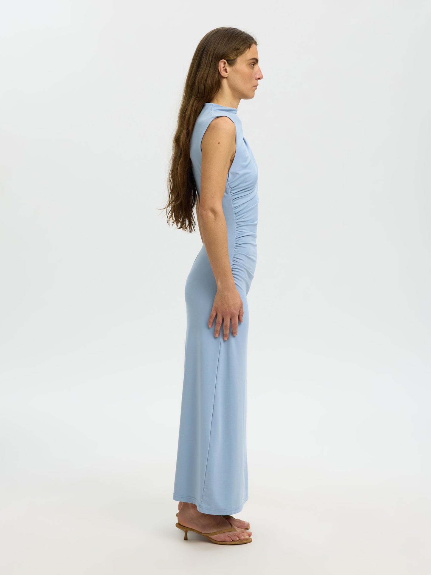Selected Robin Maja Ankle Dress - Dusty Blue