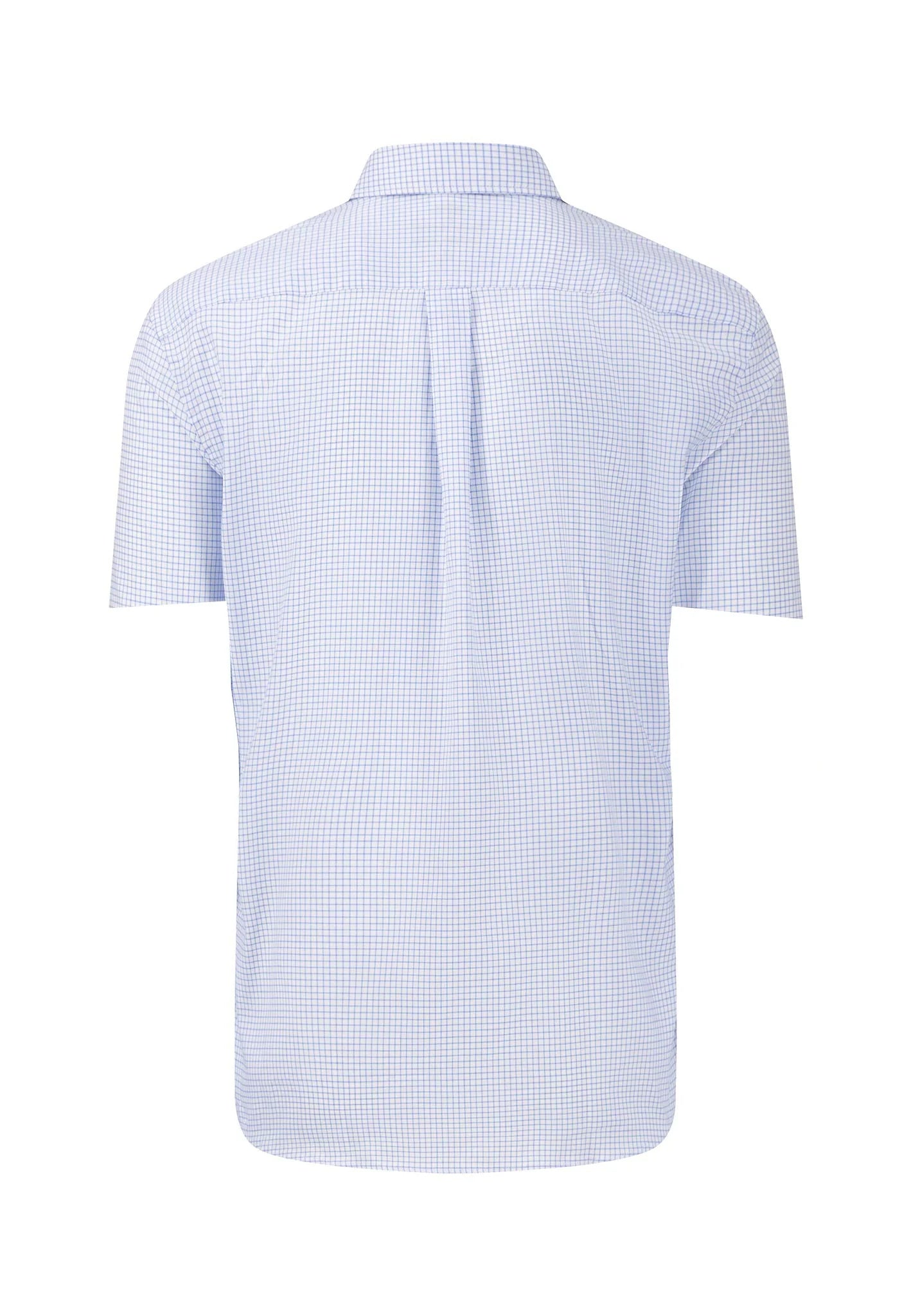 Fynch Hatton Short Sleeve Oxford Shirt - Blue Check
