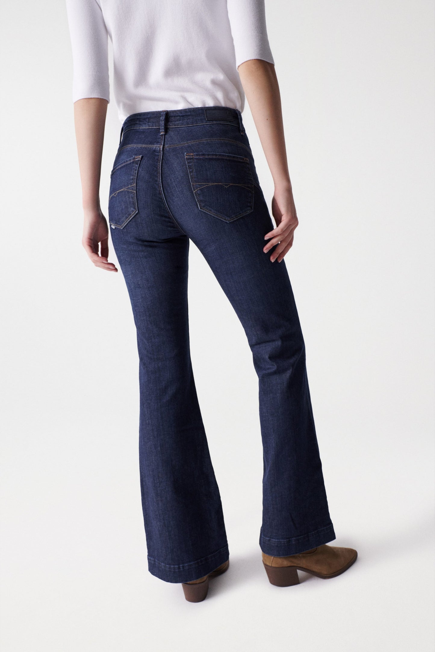 Salsa Faith High Rise Flare Jeans - Dark Denim