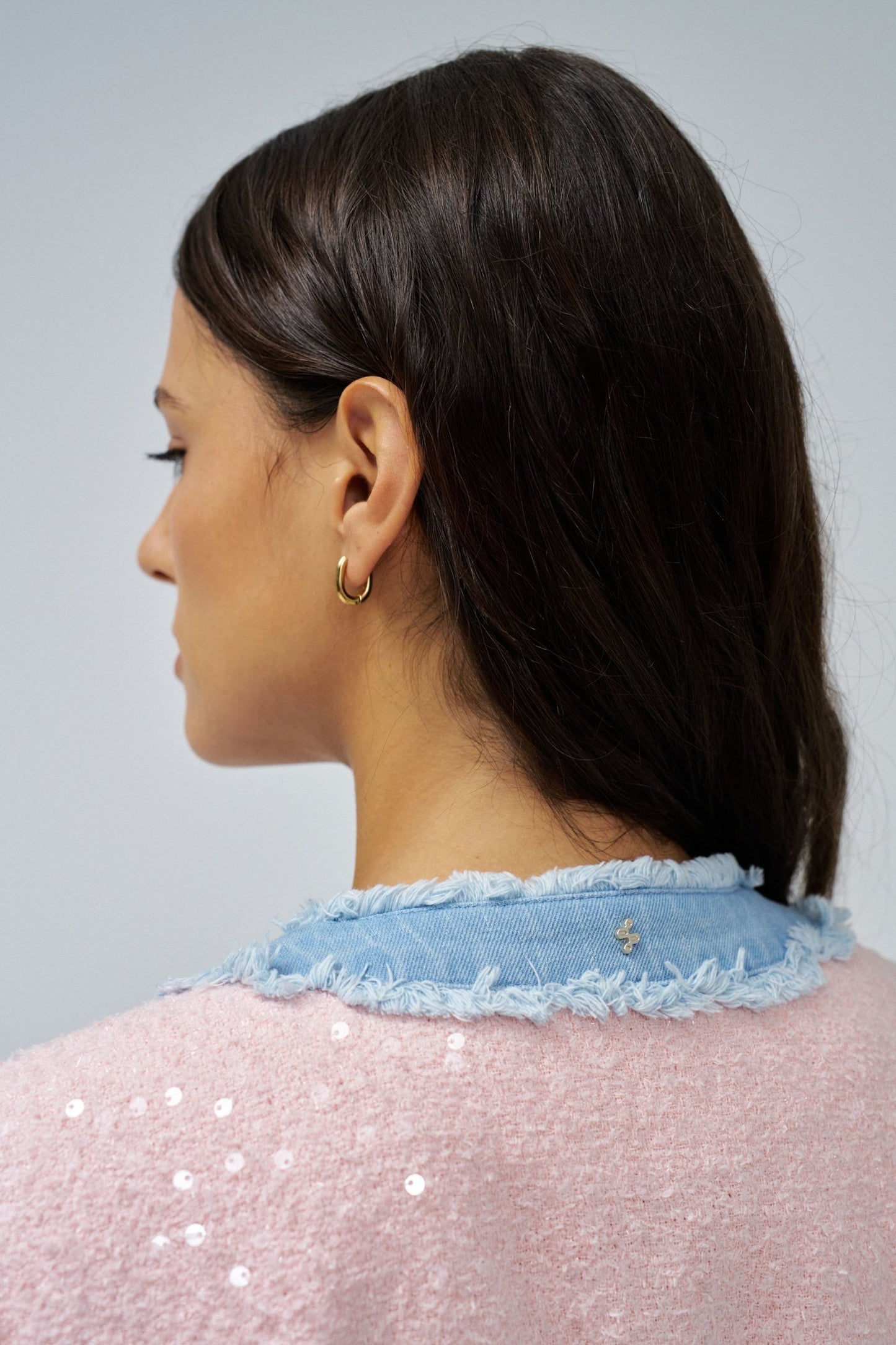 Salsa Sequin Tweed Coat - Pink