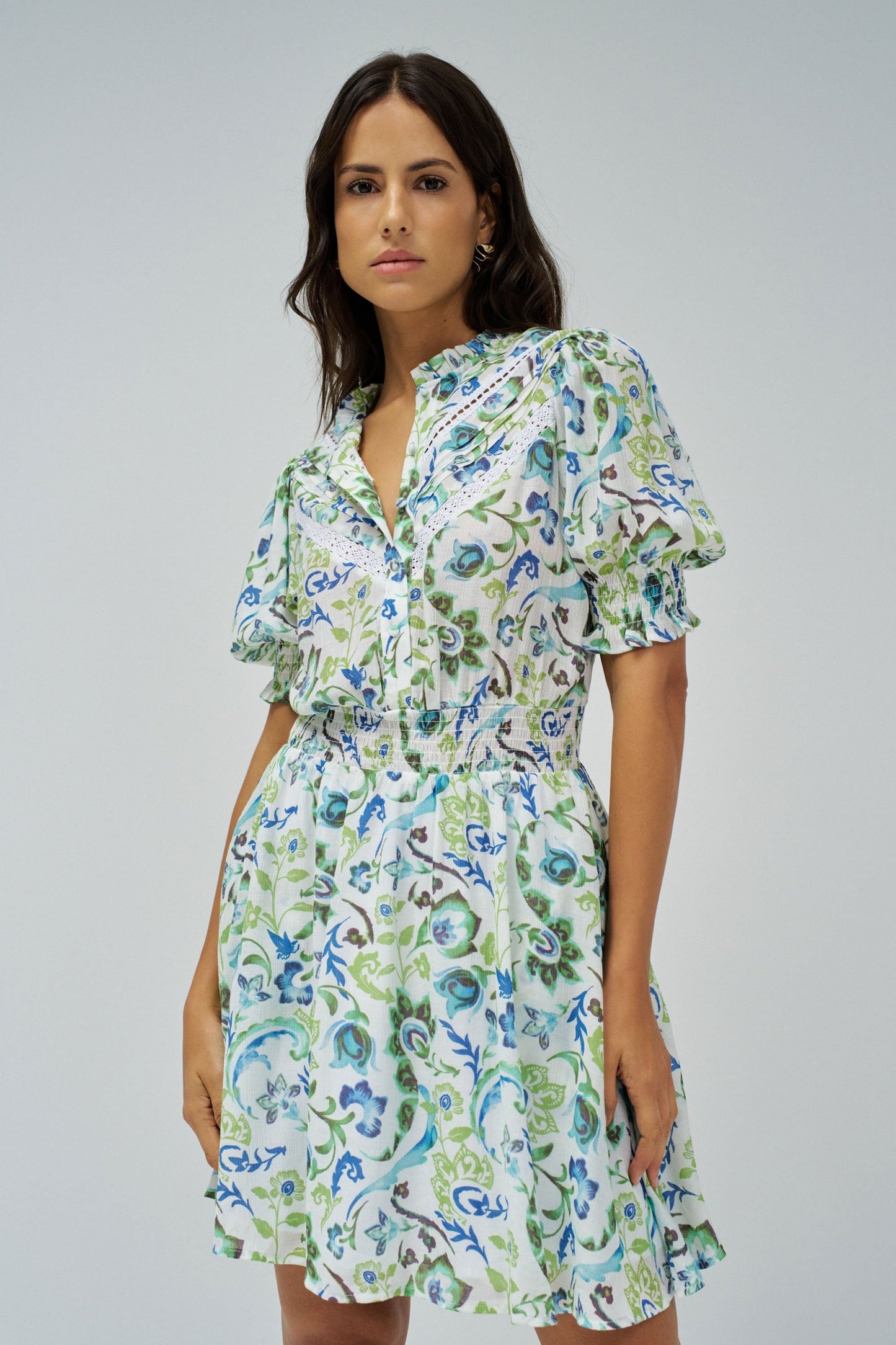 Salsa Floral Mini Dress - Green