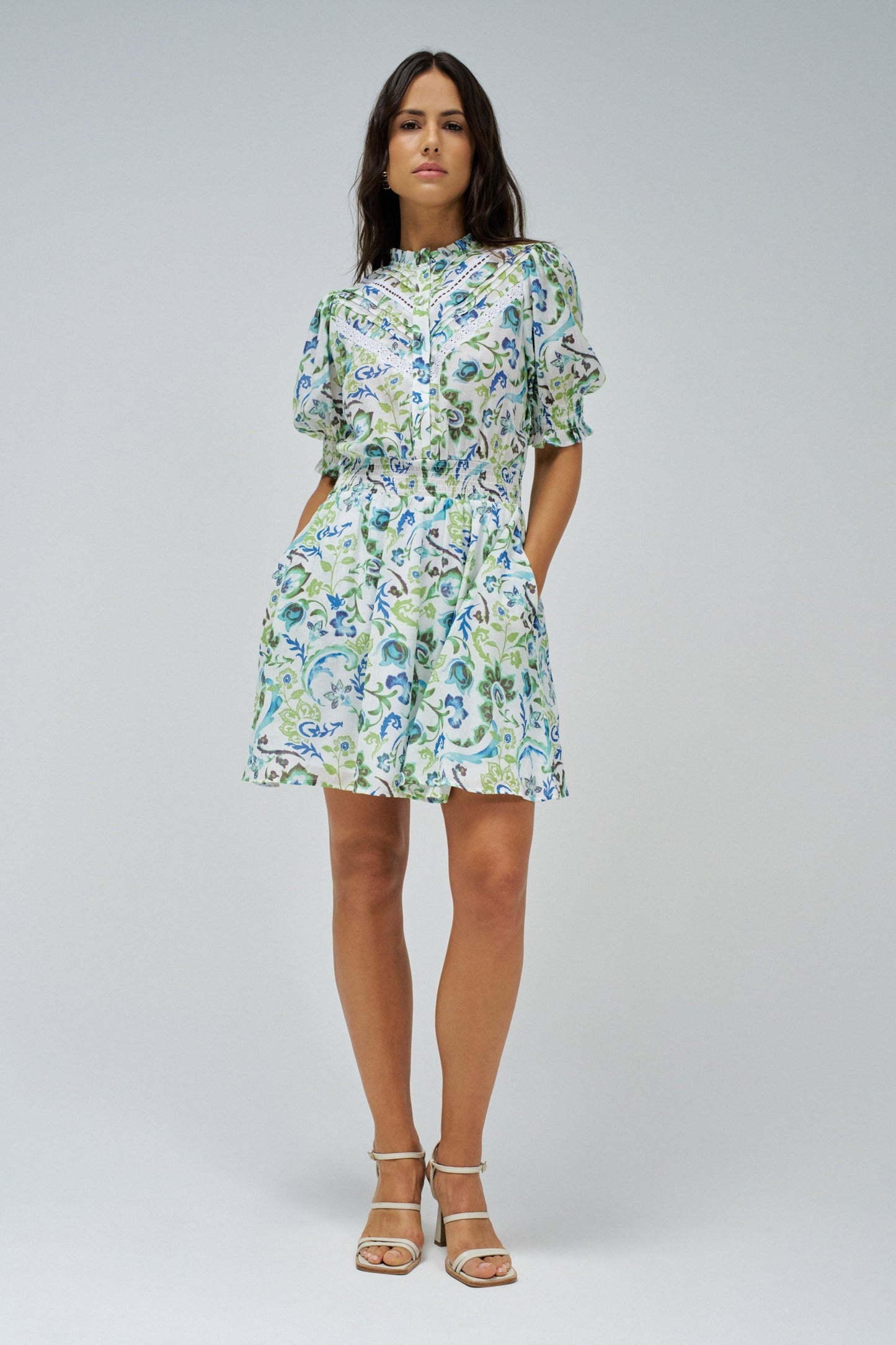 Salsa Floral Mini Dress - Green