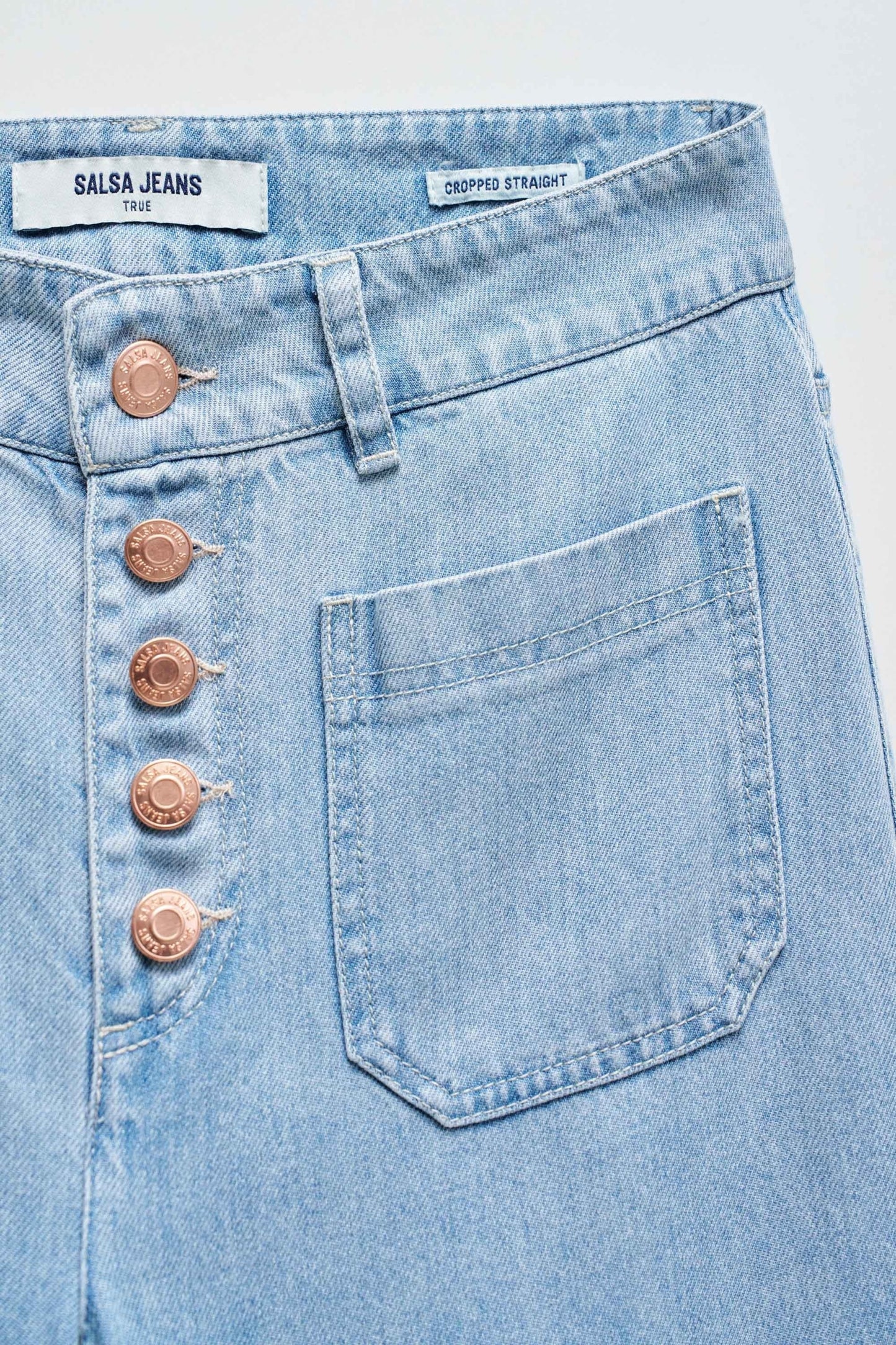 Salsa Super True Cropped Straight Jean - Light Denim